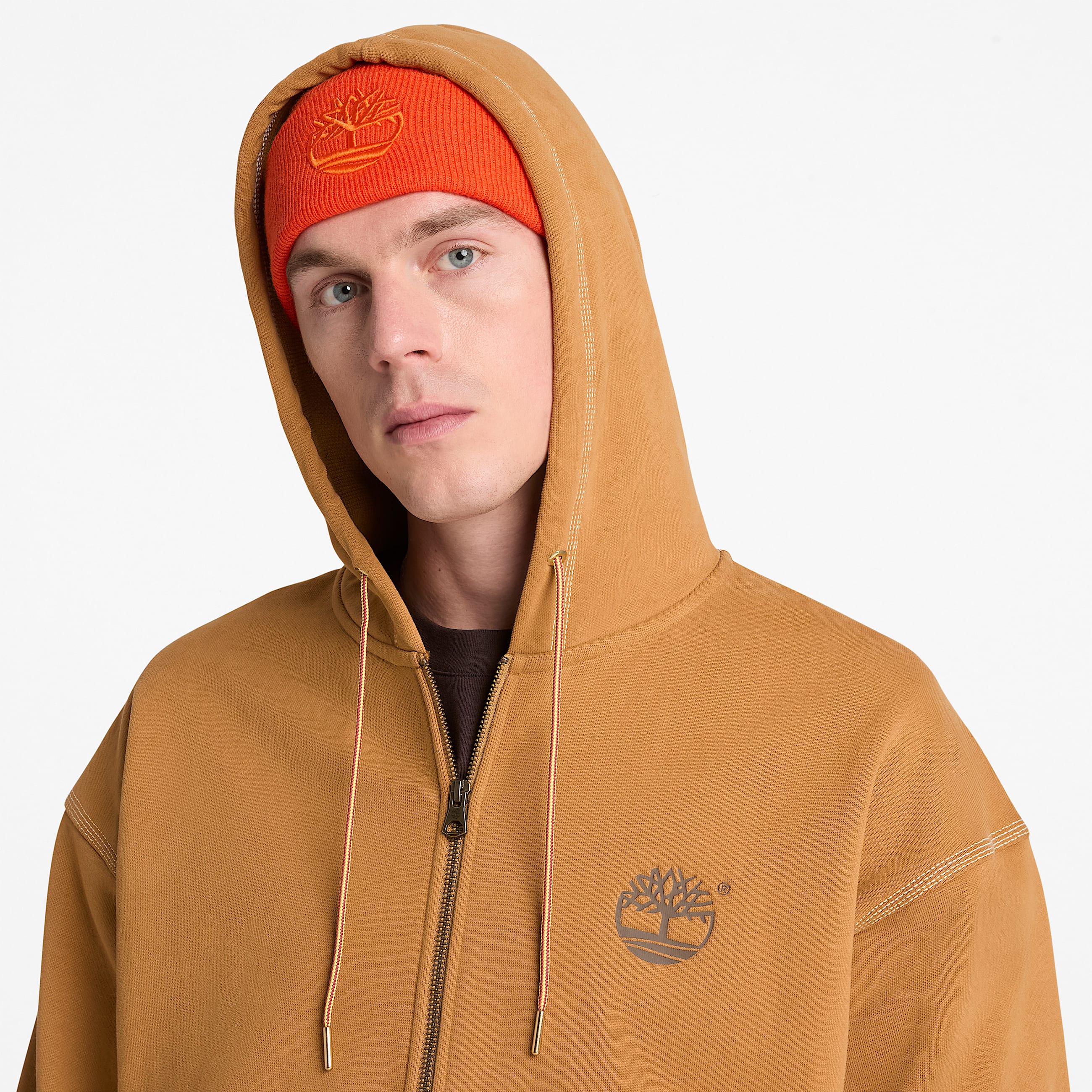 Mens Iconic FullZip Hoodie TBL Wheat ALT3