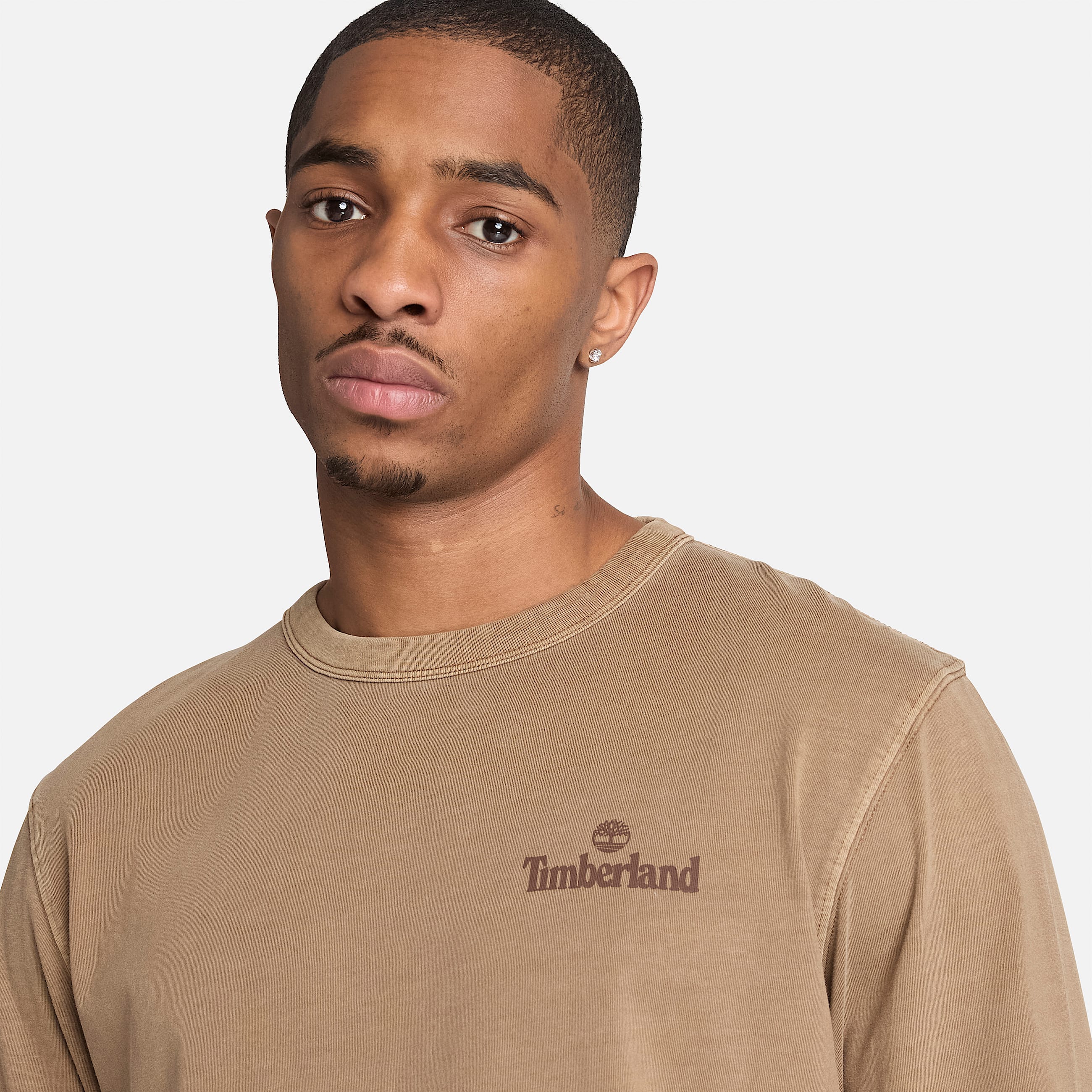 Mens South Cabot Garment Dye LongSleeve TShirt TBL Medium Brown Wash ALT3