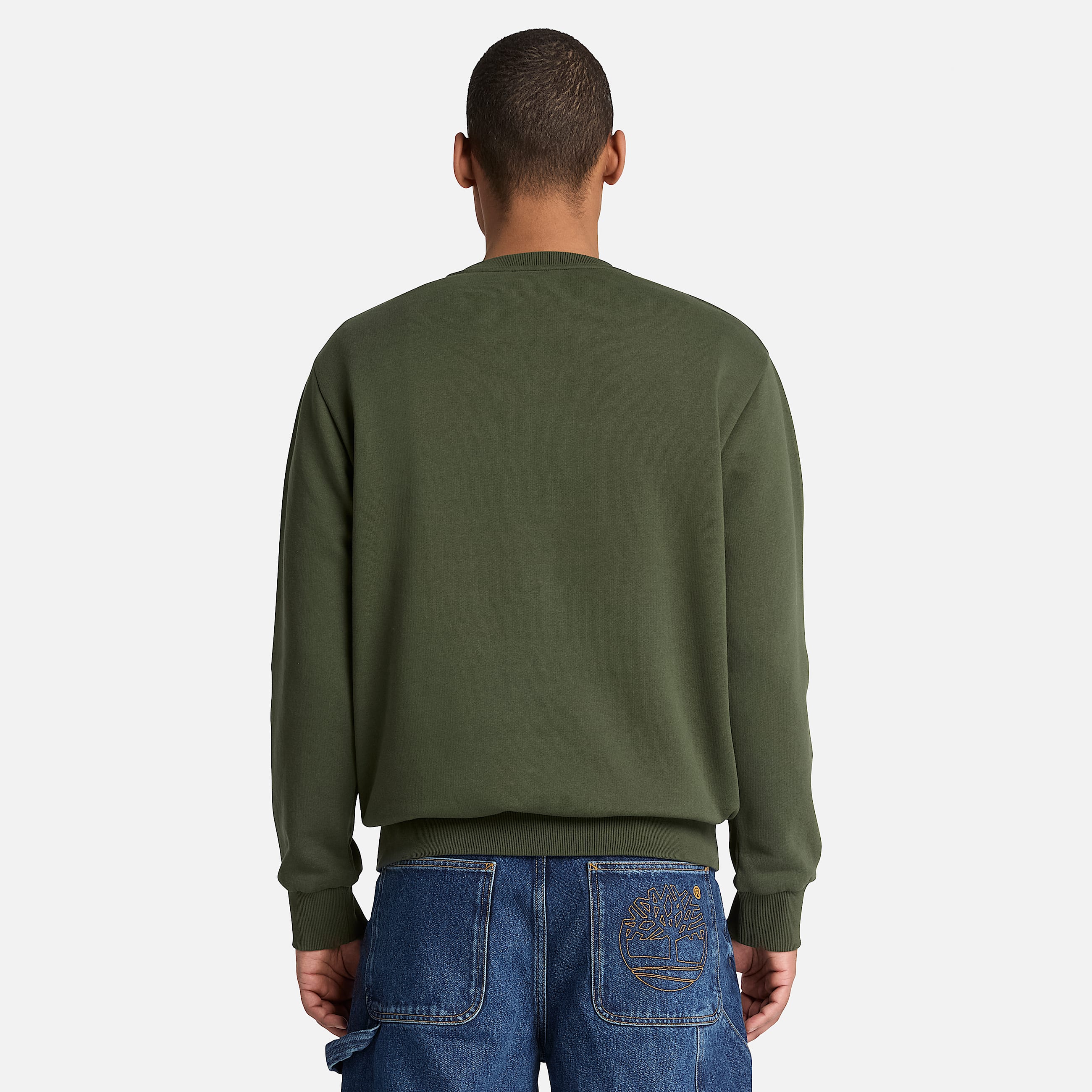 Mens Wareham Logo Patch Crew Sweatshirt TBL Dark Green ALT8