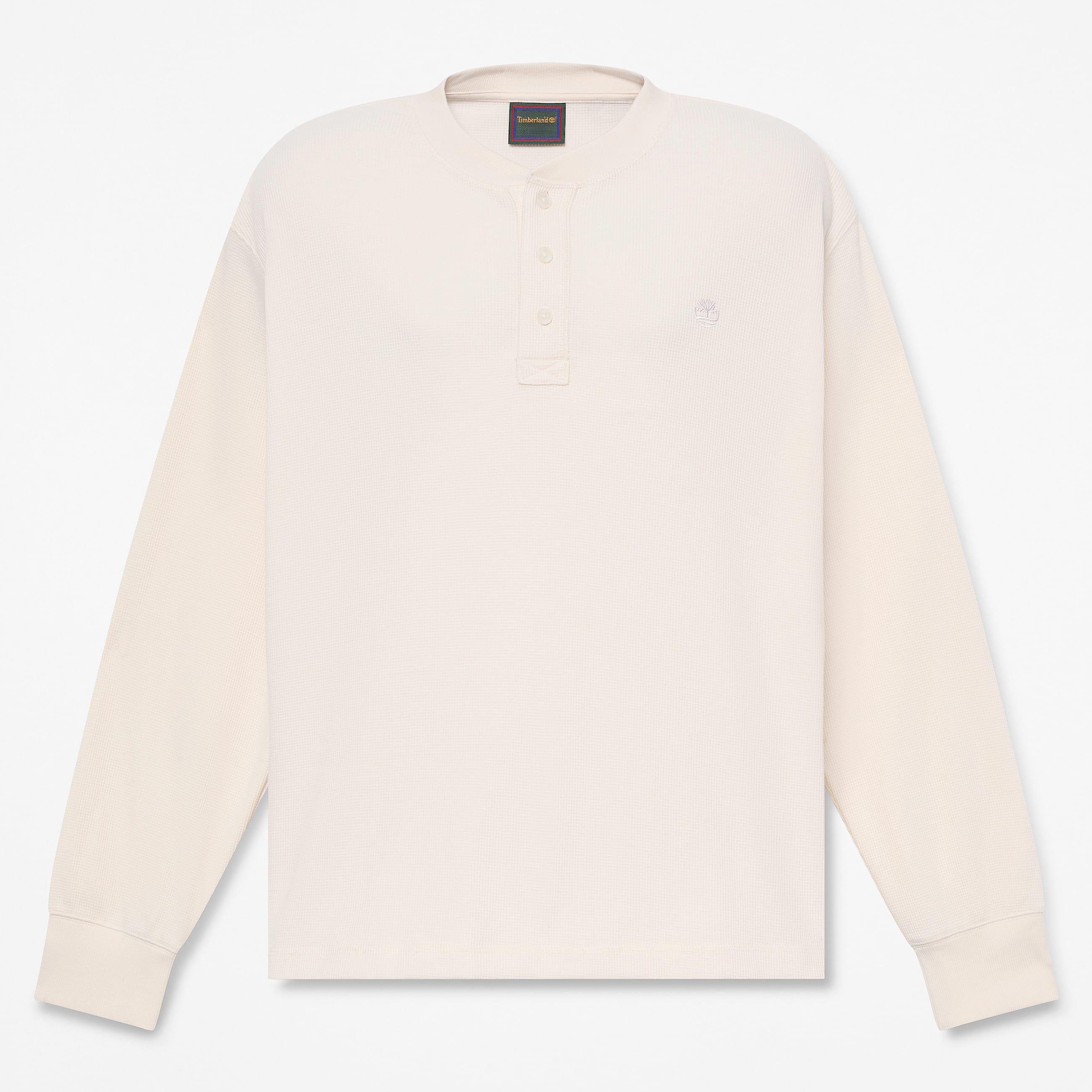 Mens Wharf River Waffle LongSleeve Polo TBL White Smoke HERO