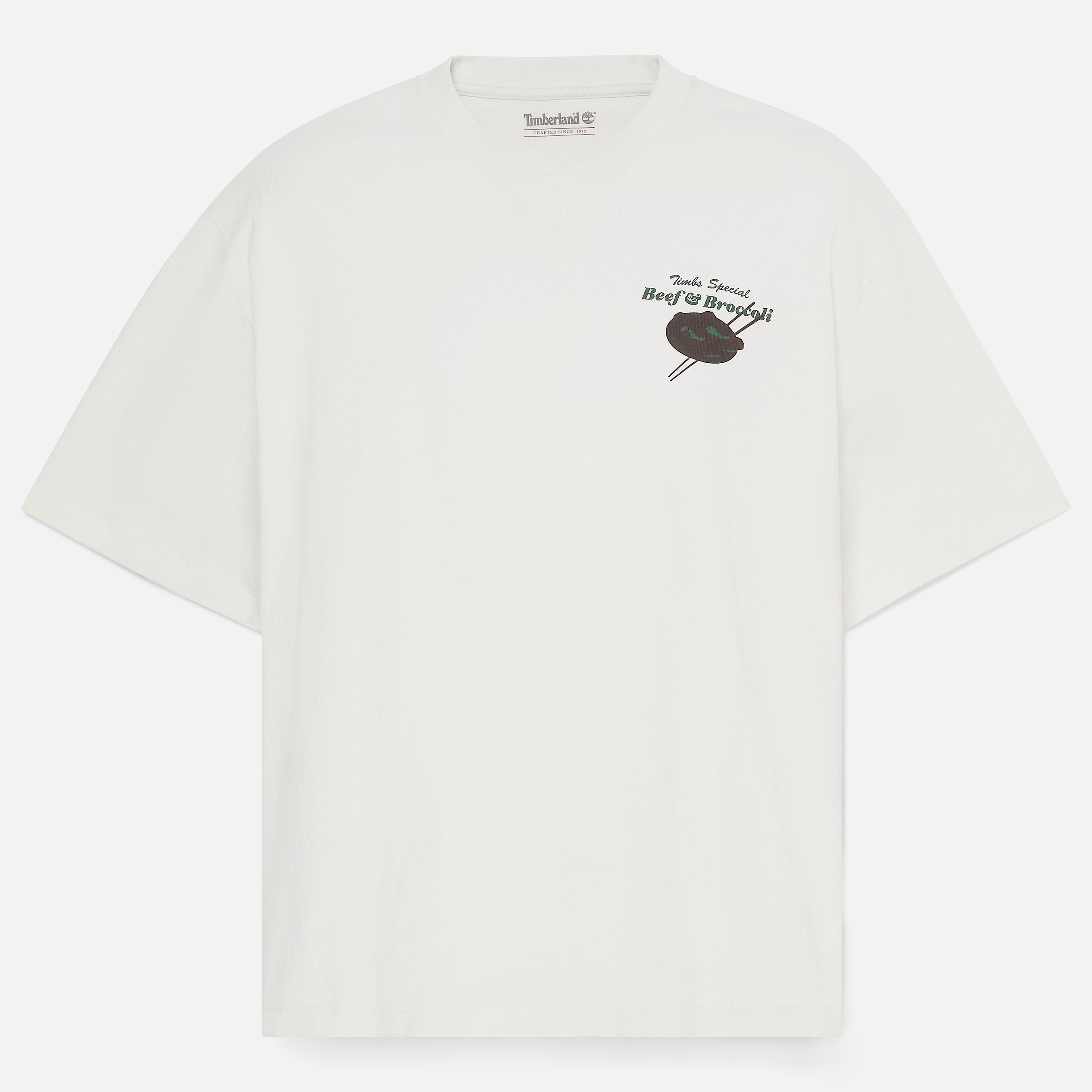 Playera Grfica Beef  Broccoli para Hombre TBL Blanco vintage HERO