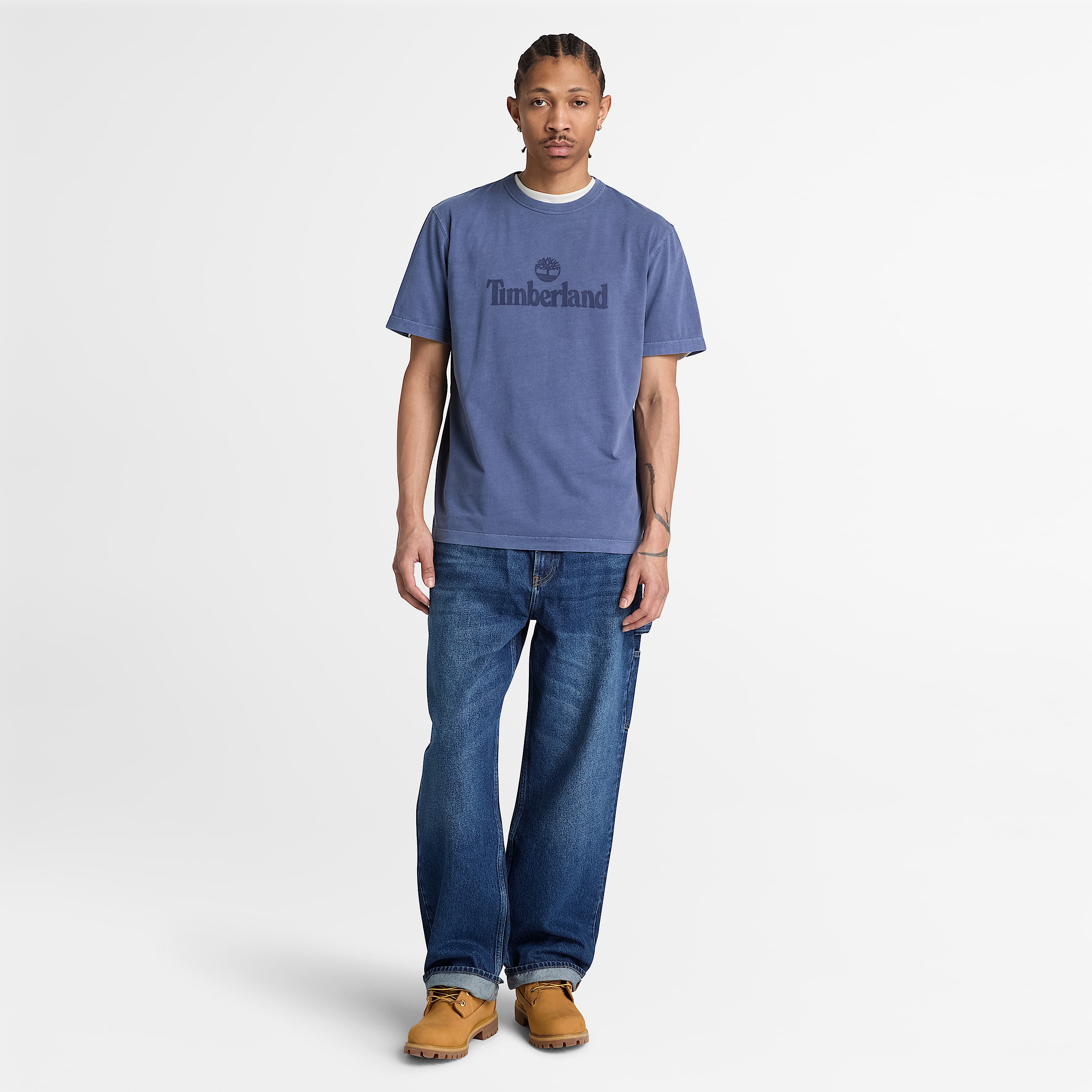 Mens South Cabot Garment Dye ShortSleeve TShirt TBL Dark Navy Wash ALT2