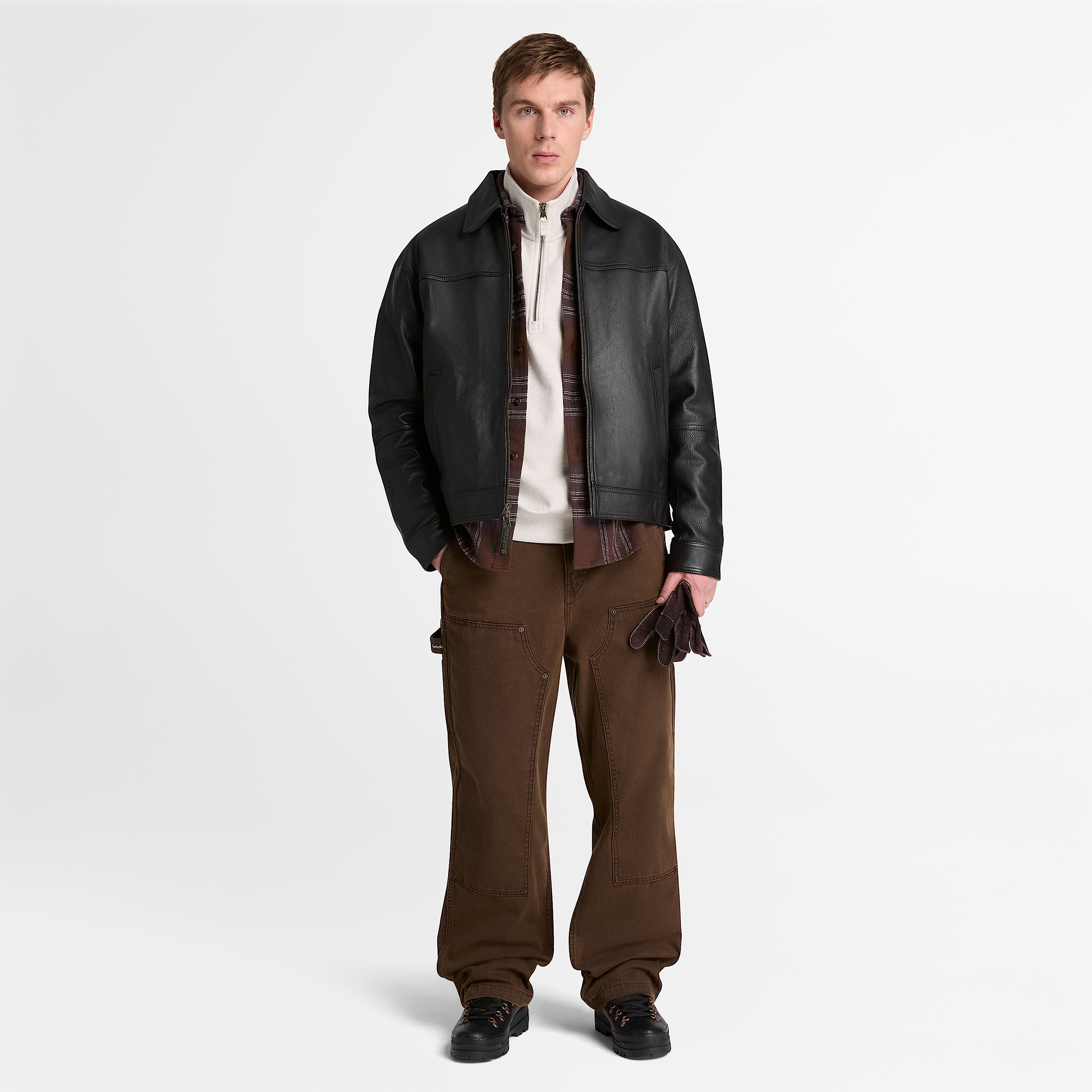 Mens Stratham Leather Bomber TBL Black ALT2