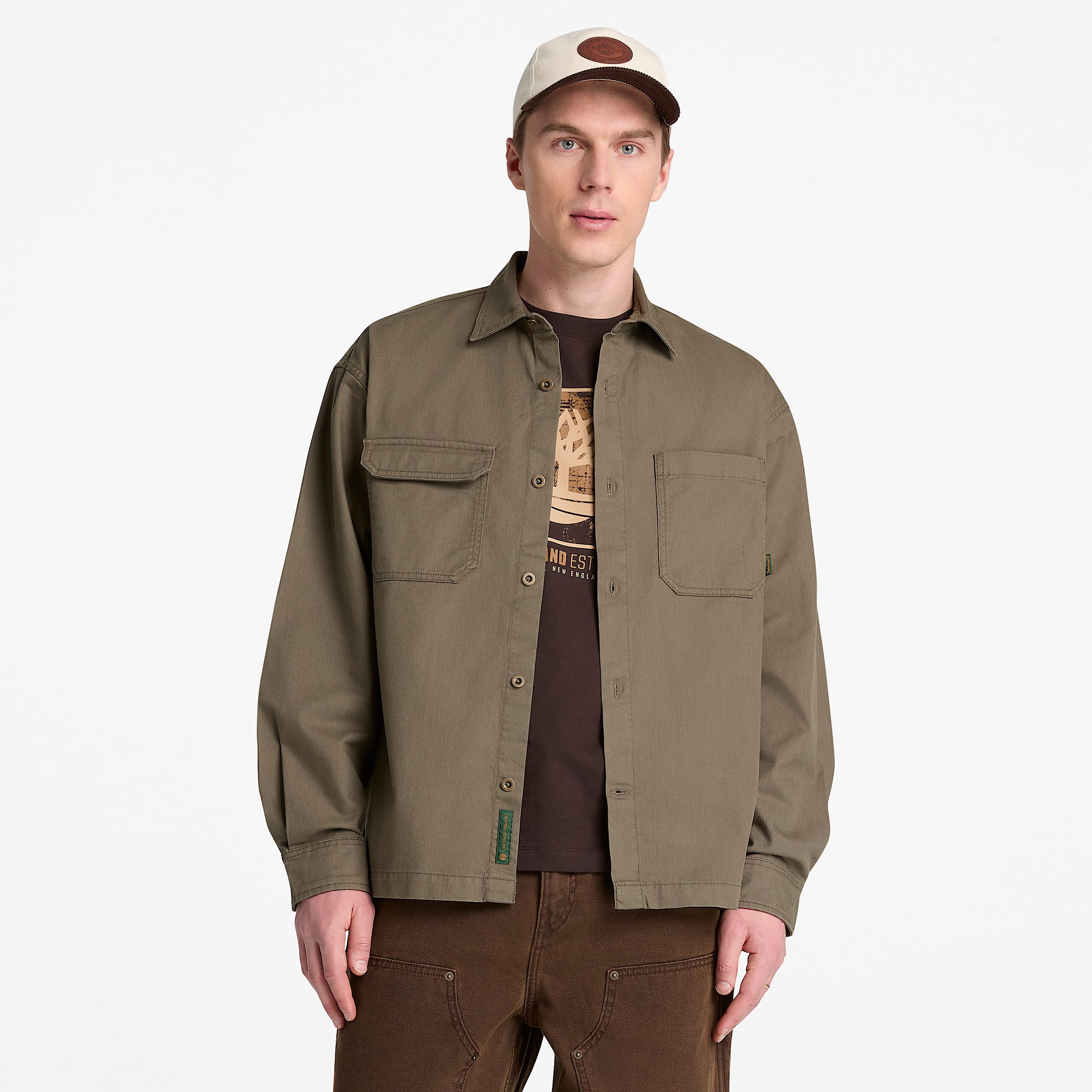 Mens Twill Overshirt TBL Dark Olive ALT1