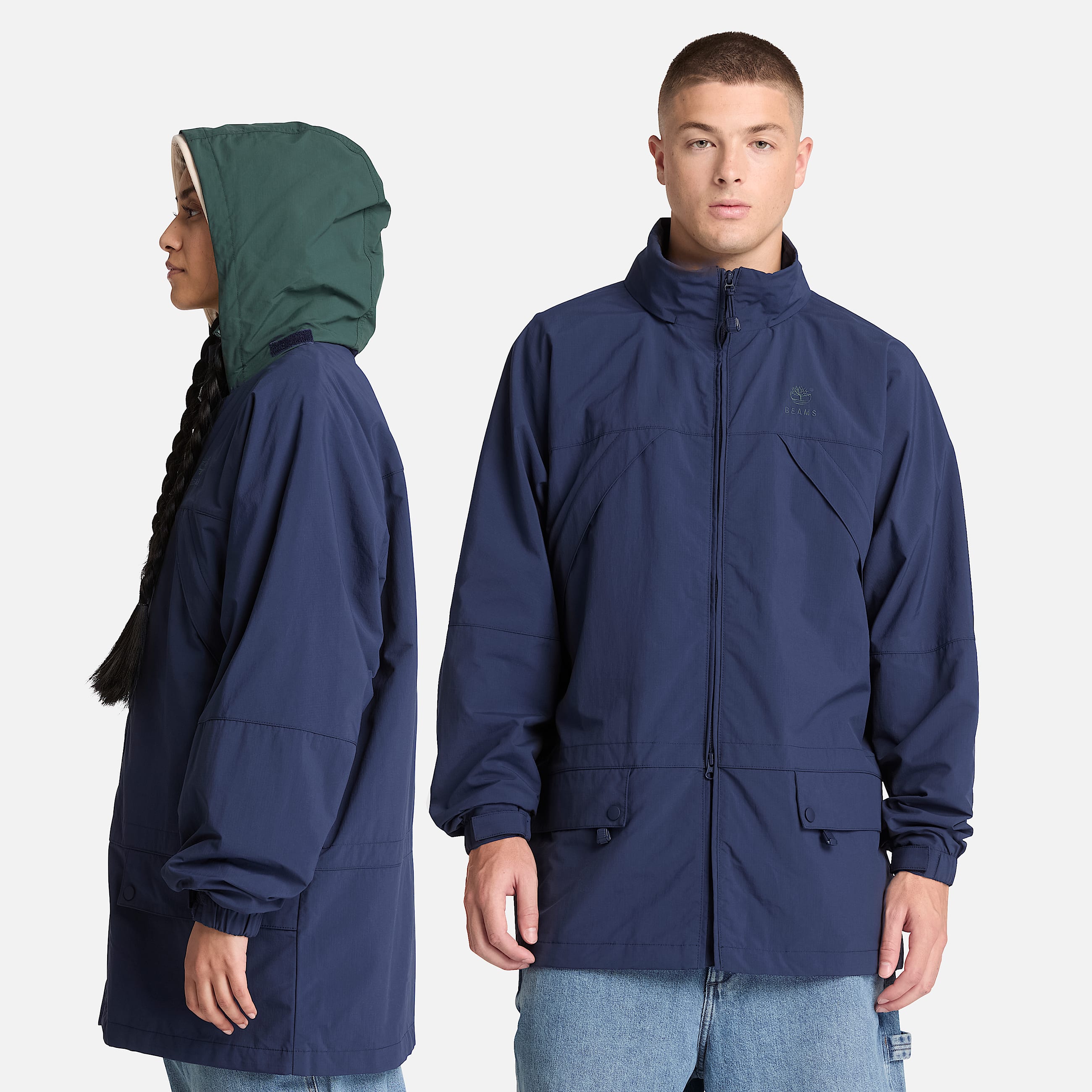 Timberland x BEAMS Nylon Zip Up Convertible Jacket TBL Dark Navy ALT2