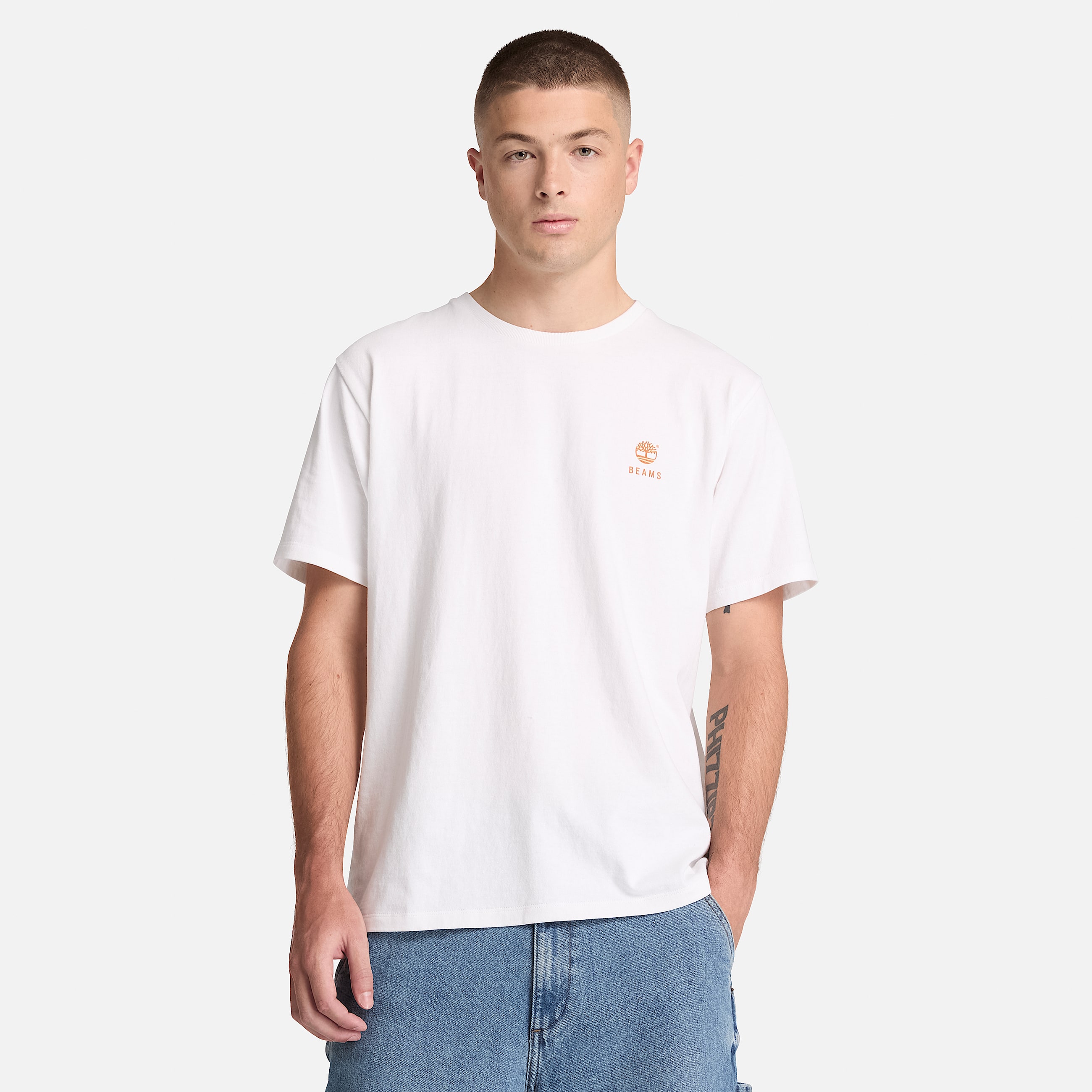 Timberland x BEAMS Cotton Print TShirt TBL White ALT3