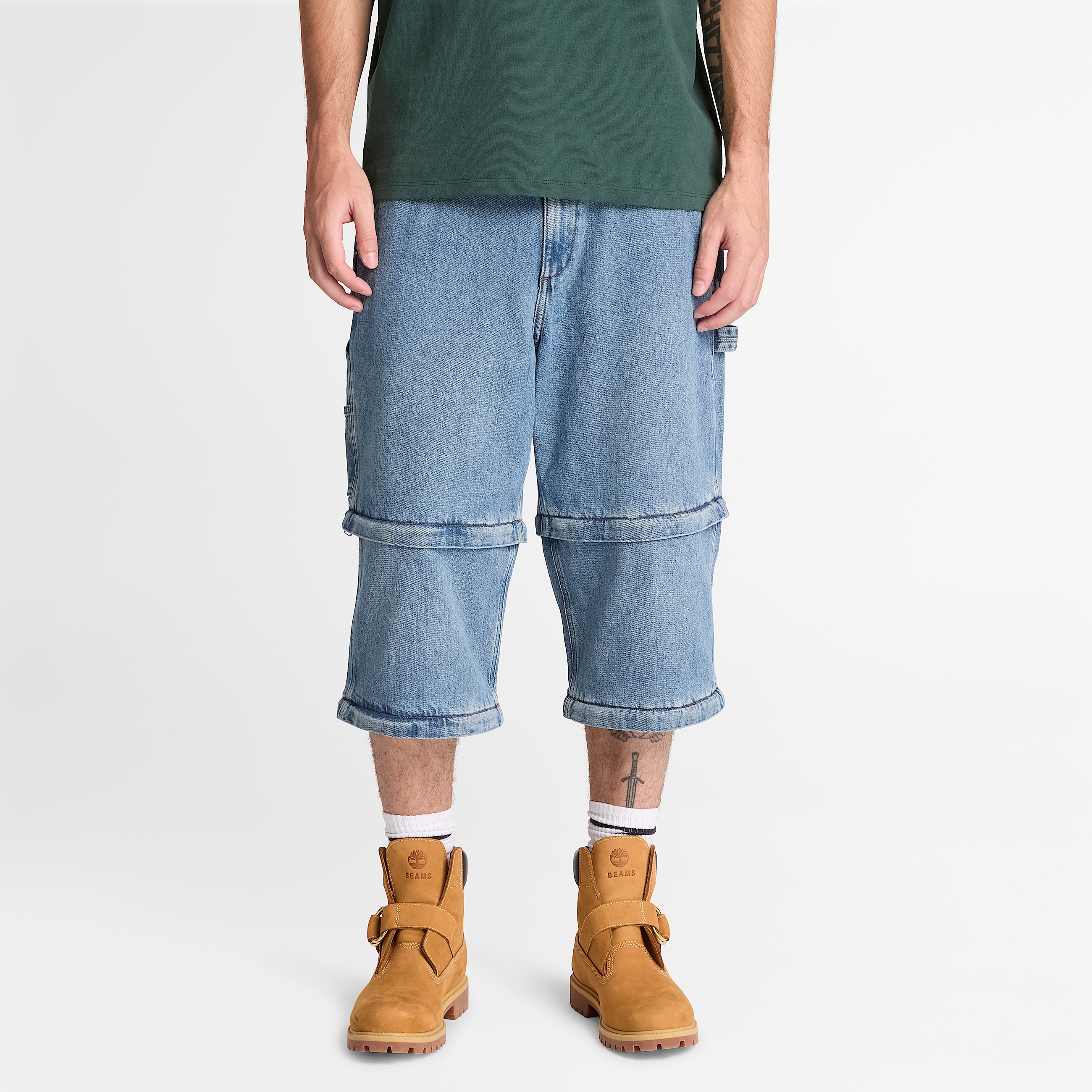 Timberland x BEAMS Denim Carpenter ZipOff Pant TBL Light Wash ALT3