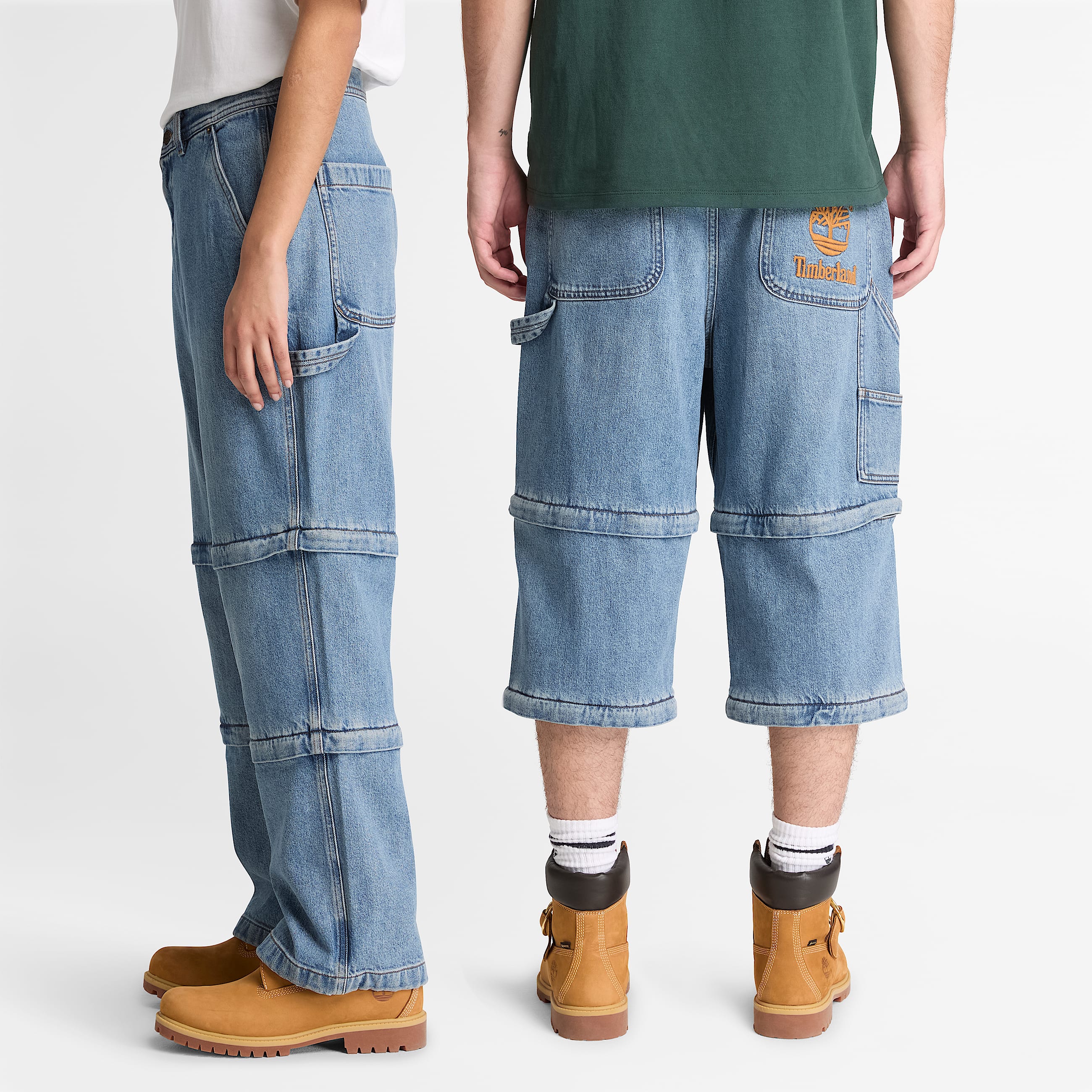 Timberland x BEAMS Denim Carpenter ZipOff Pant TBL Light Wash ALT2