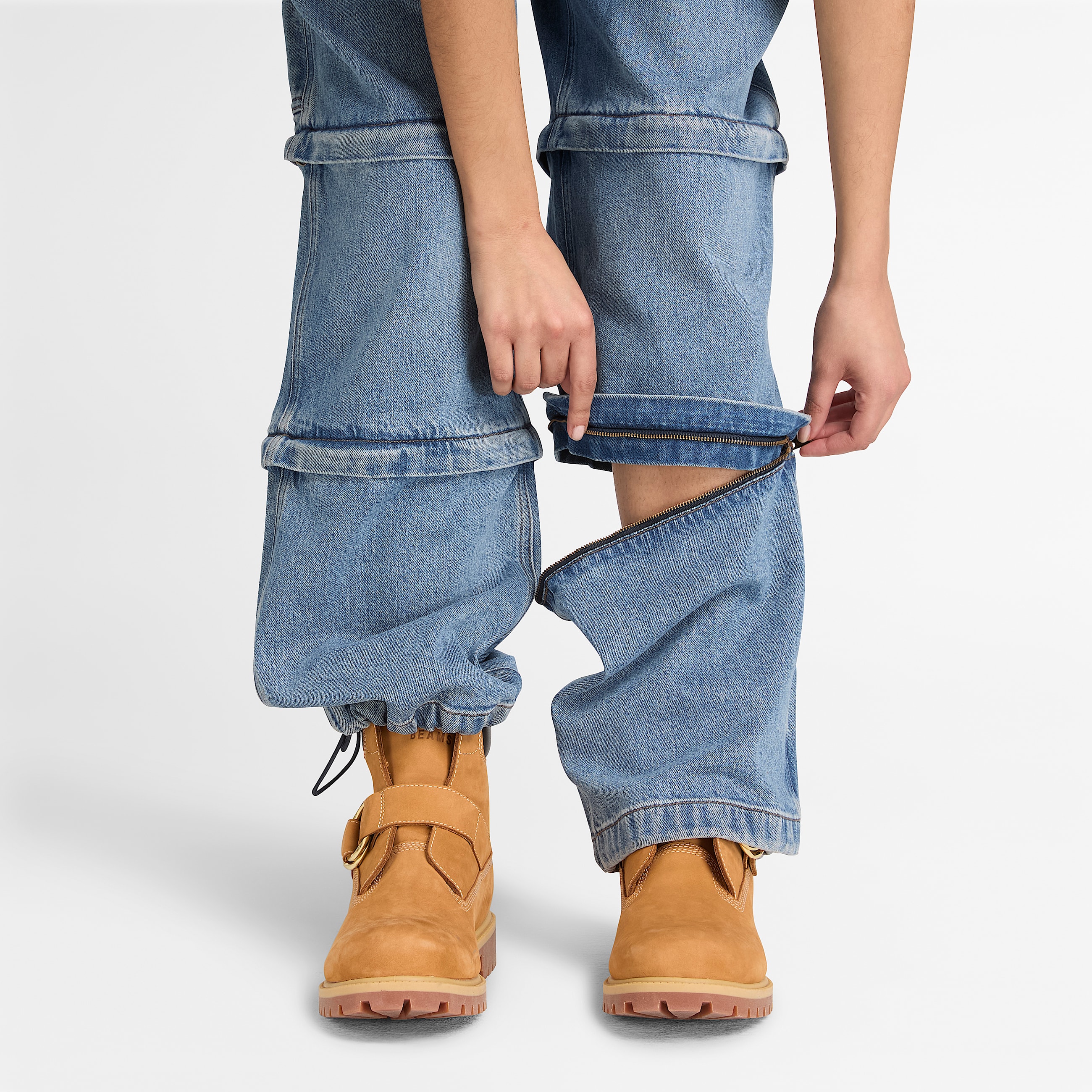 Timberland x BEAMS Denim Carpenter ZipOff Pant TBL Light Wash ALT4