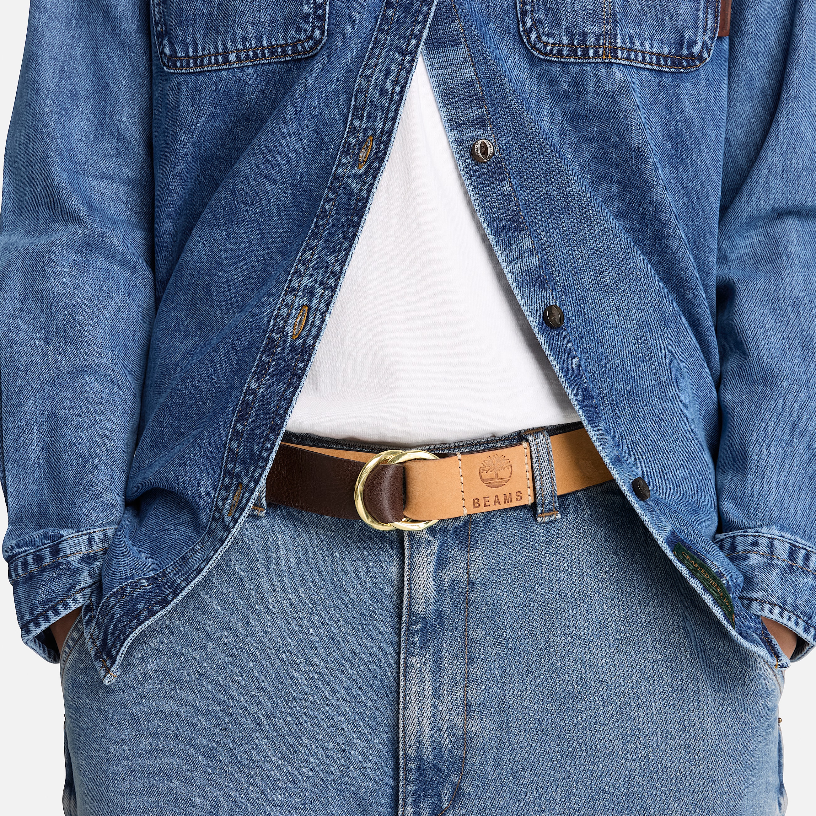 Timberland x BEAMS Embossed Belt TBL Wheat ALT4