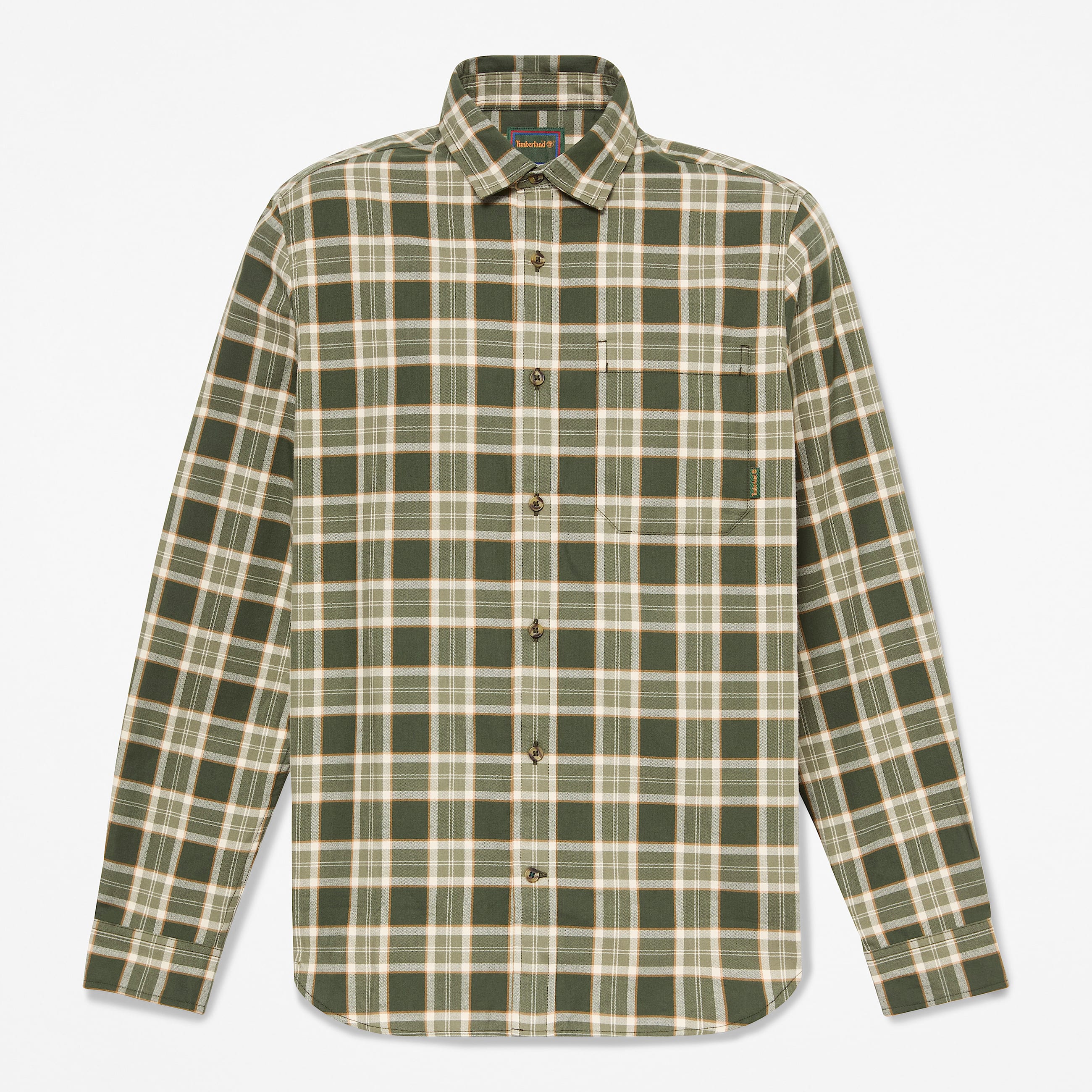 Mens Check Heavy Flannel Shirt TBL Dark Green HERO