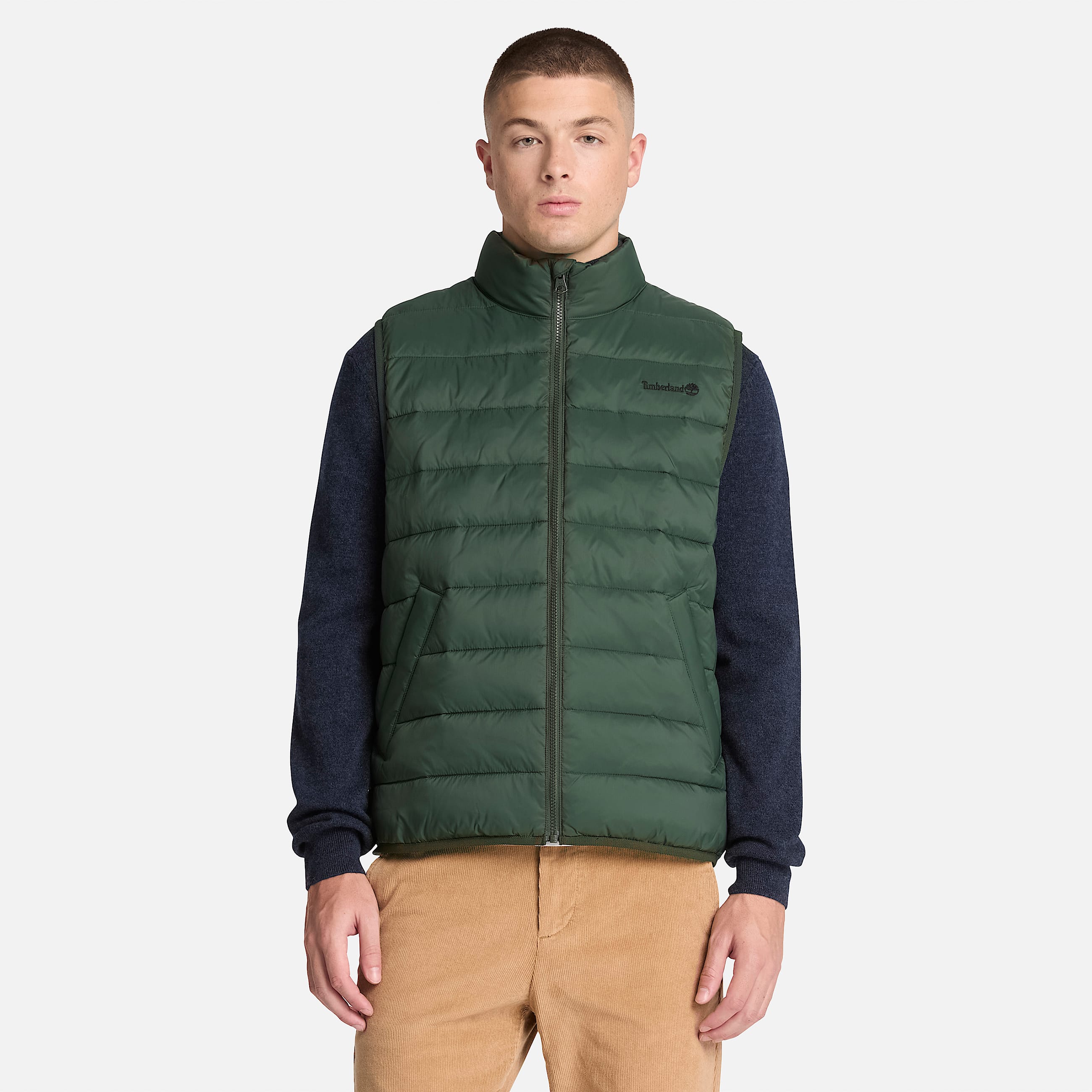 Mens Lightweight Puffer Vest TBL Dark Green ALT1