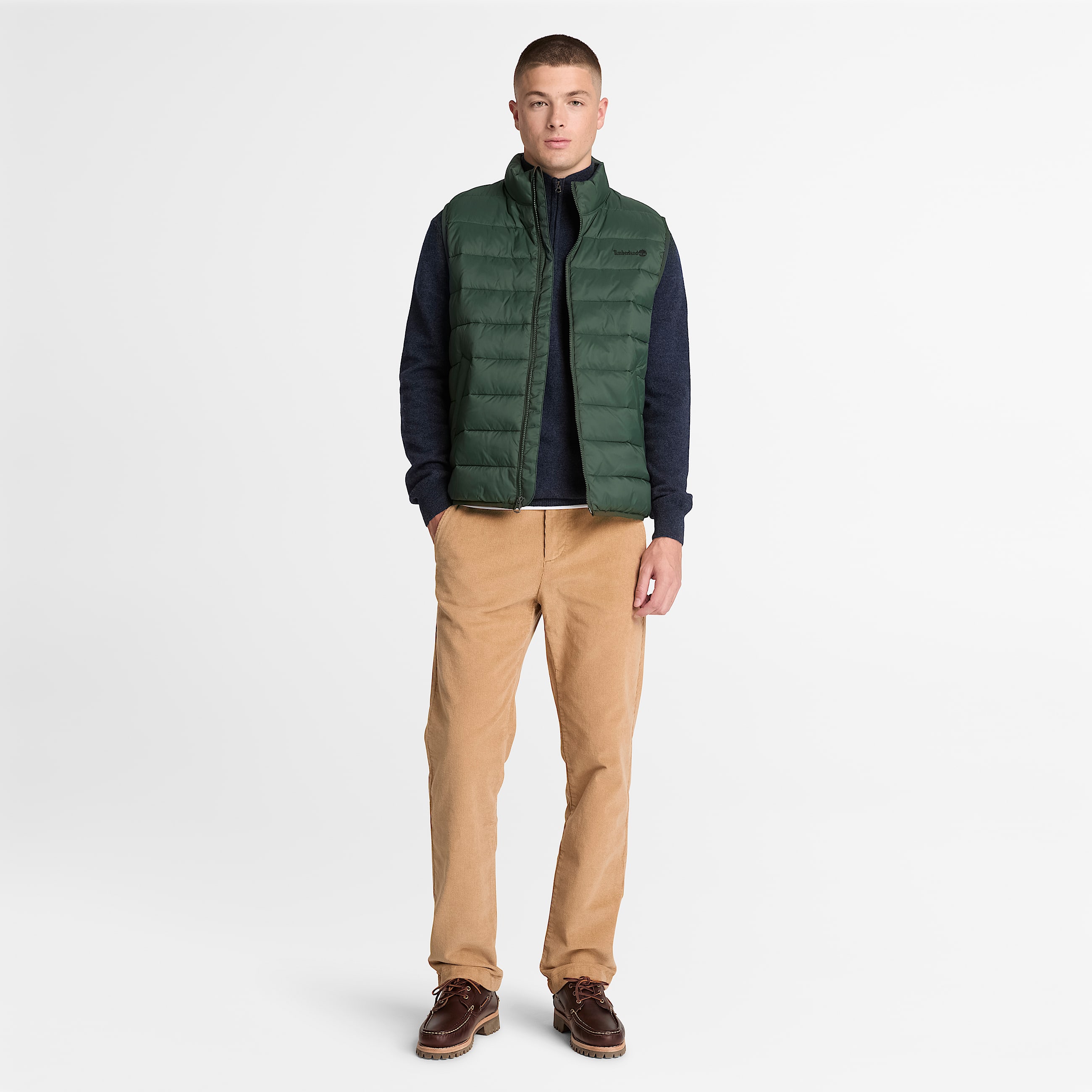 Mens Lightweight Puffer Vest TBL Dark Green ALT2