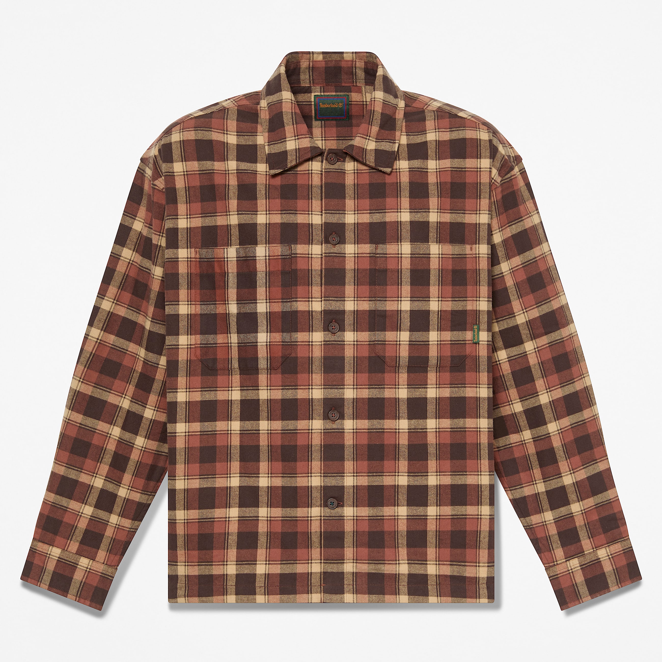 Mens Check Heavy Flannel Shirt TBL Brown HERO