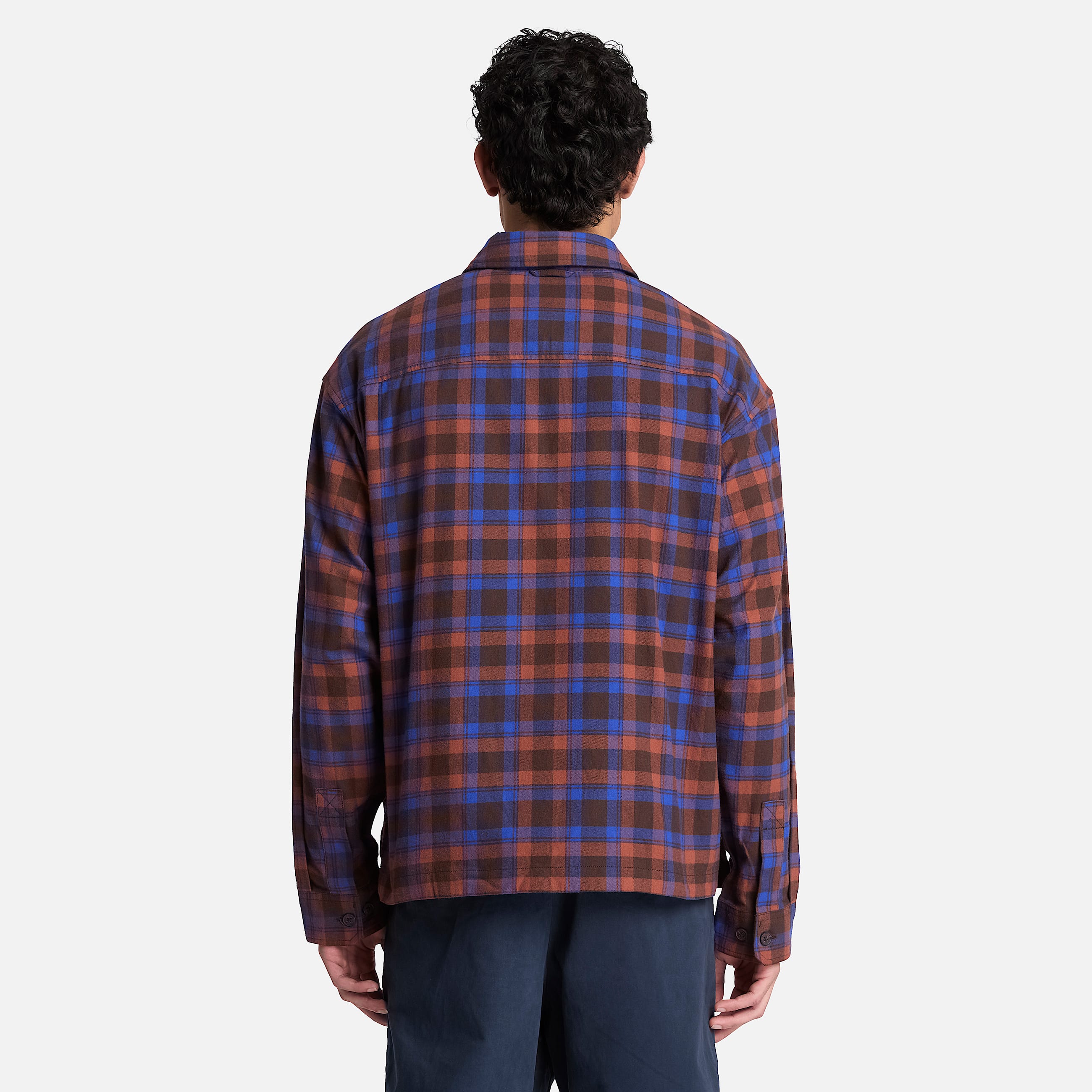 Mens Check Heavy Flannel Shirt TBL Dark Brown ALT8