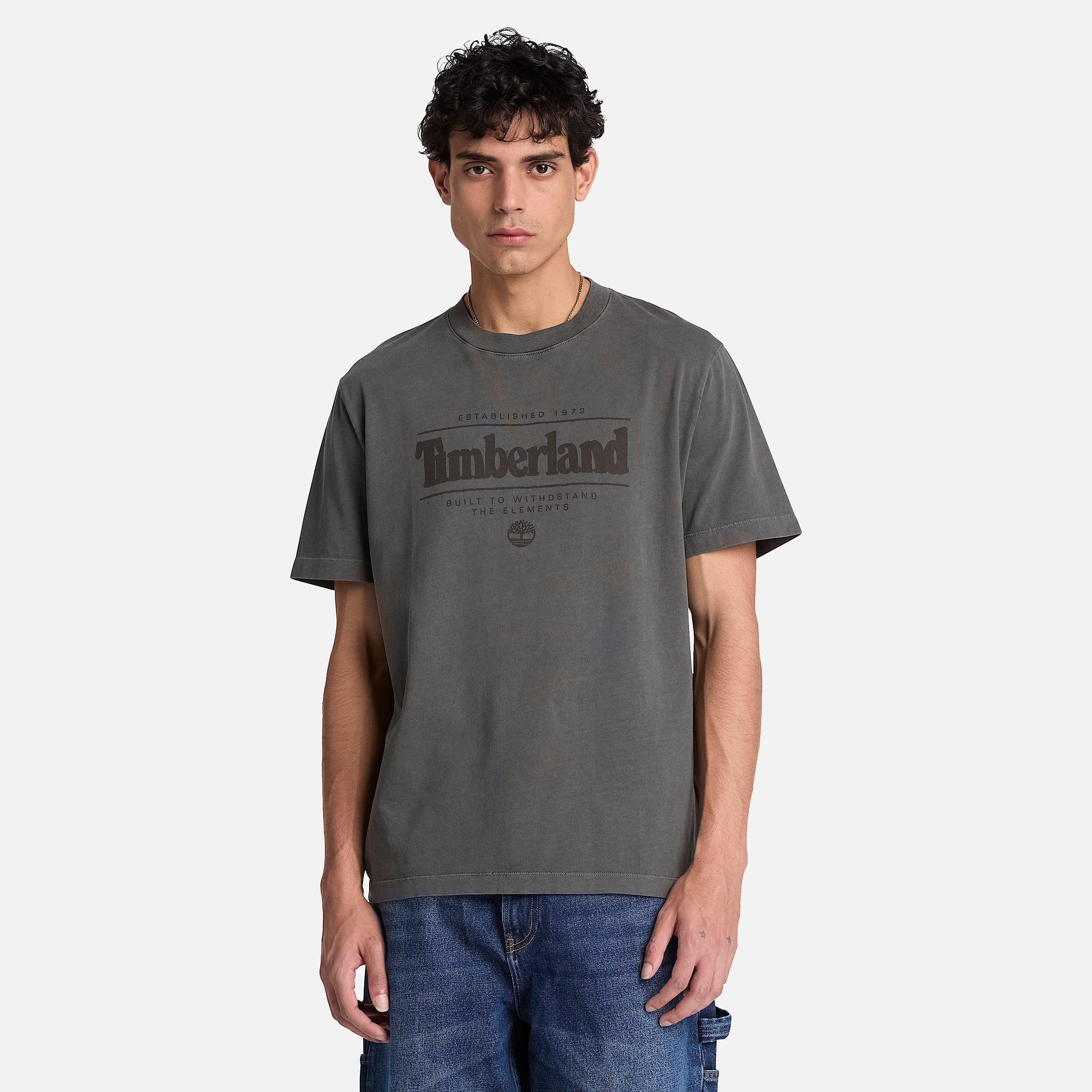 Mens Garment Dye ShortSleeve TShirt TBL Black ALT1