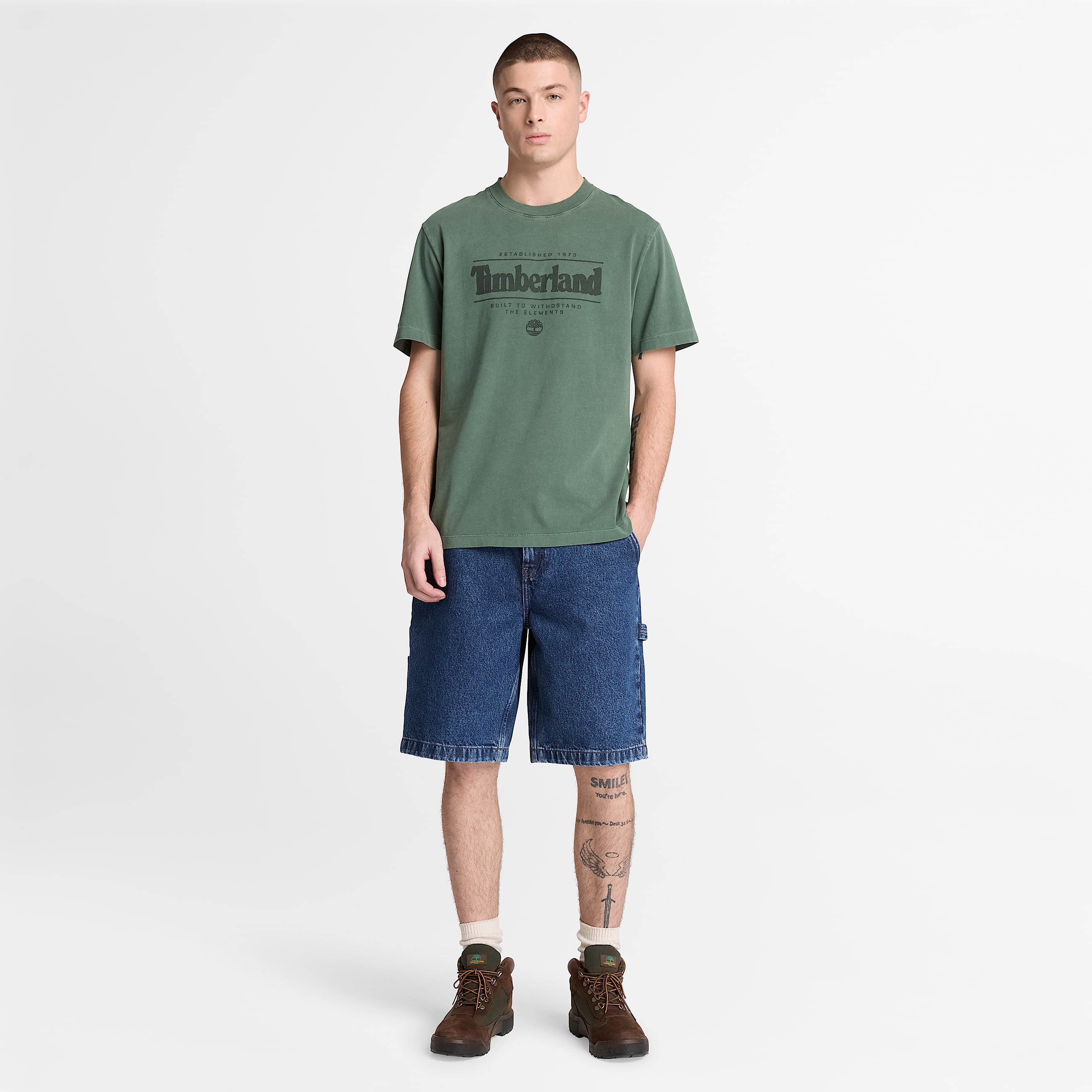 Mens Garment Dye ShortSleeve TShirt TBL Dark Green ALT2