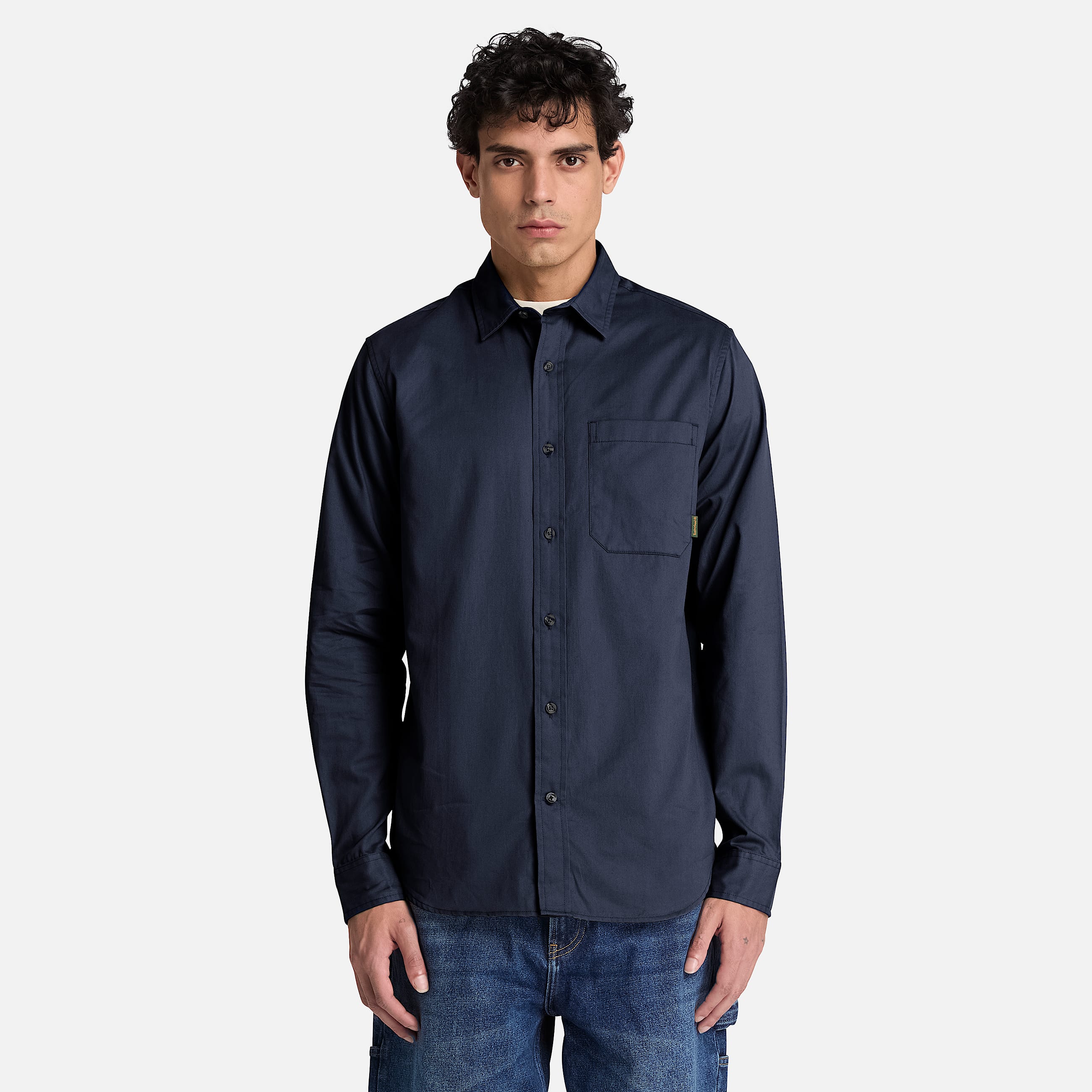 Mens Twill LongSleeve Shirt TBL Dark Sapphire ALT1