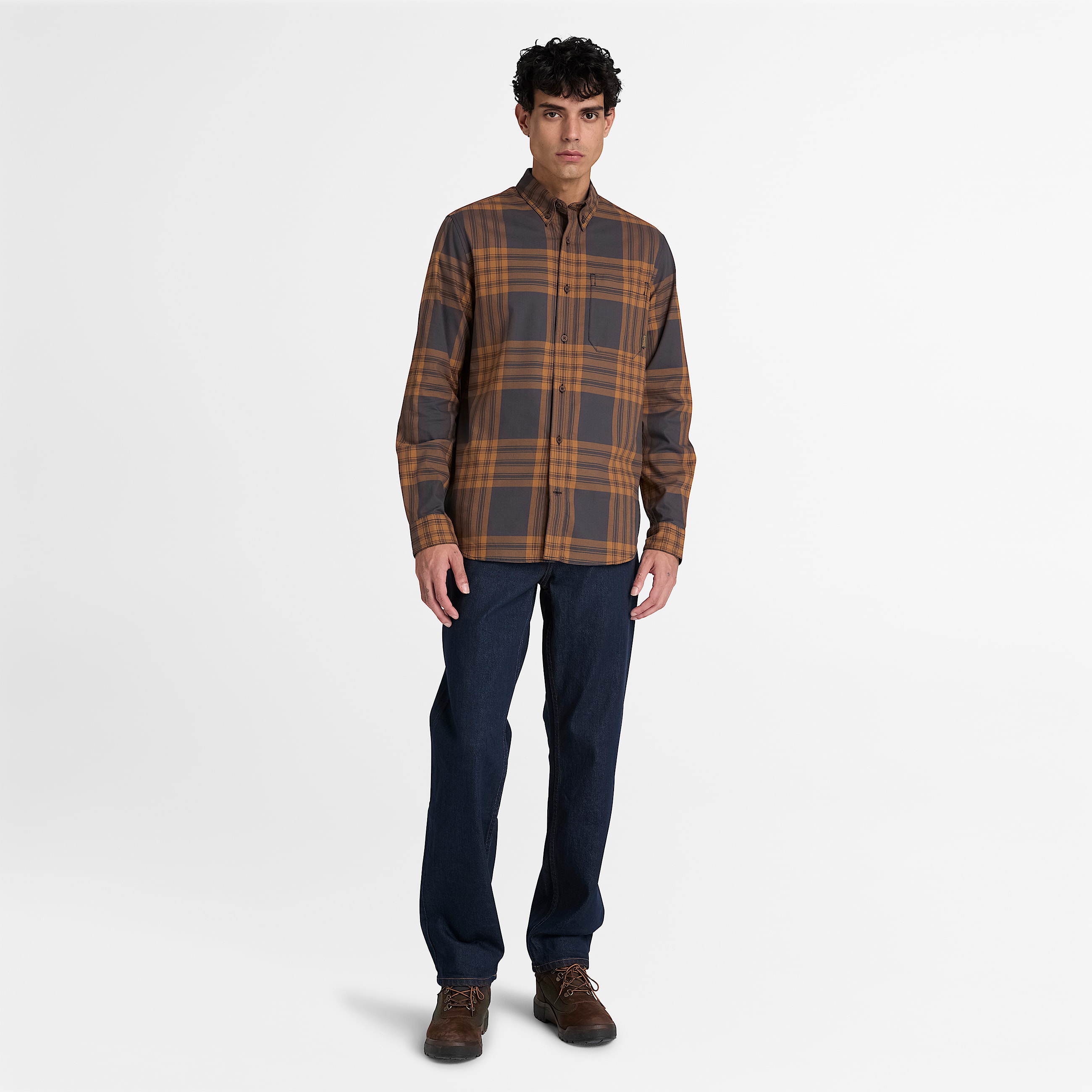 Mens Check Twill Shirt TBL Vintage Black ALT2