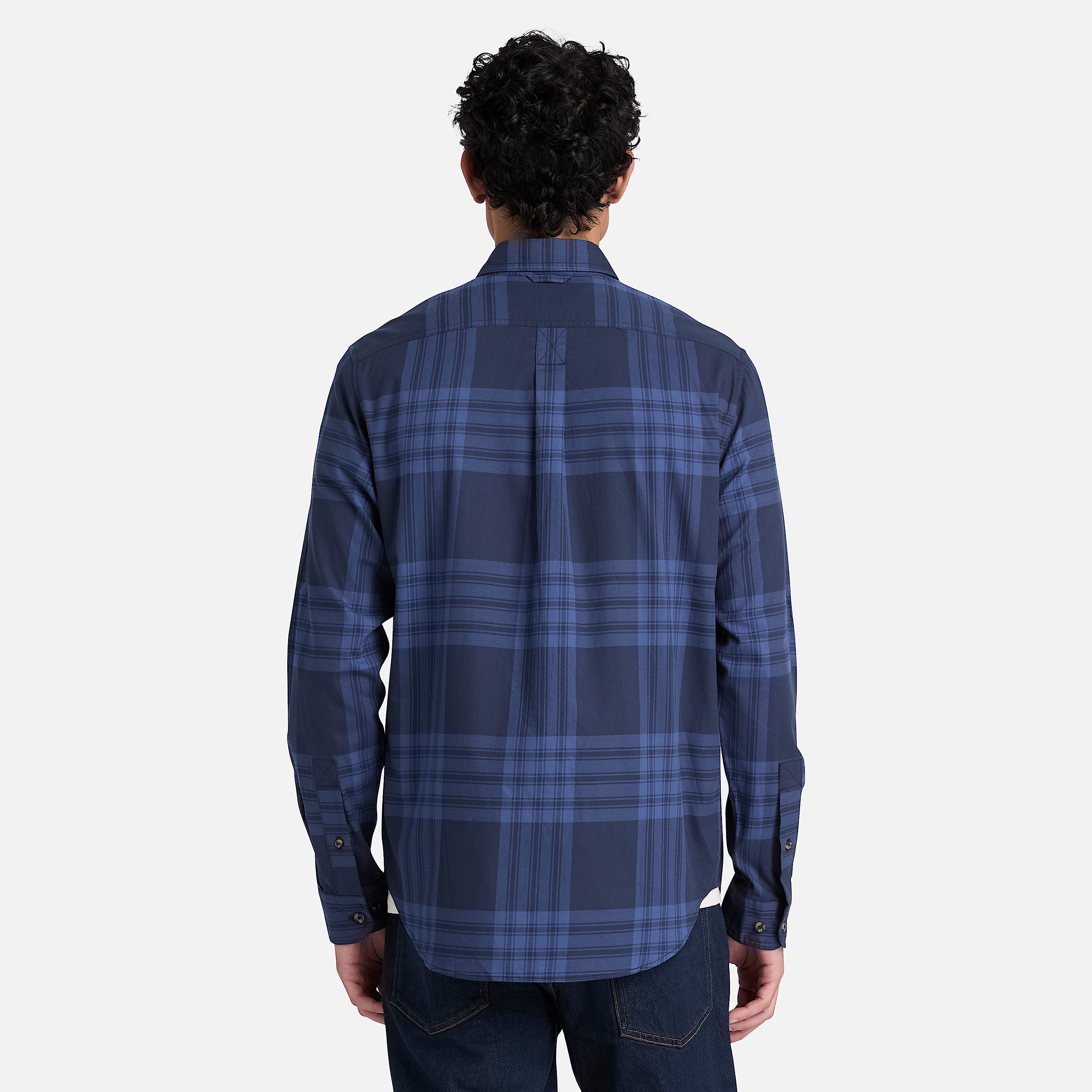 Mens Check Twill Shirt TBL Dark Sapphire ALT8