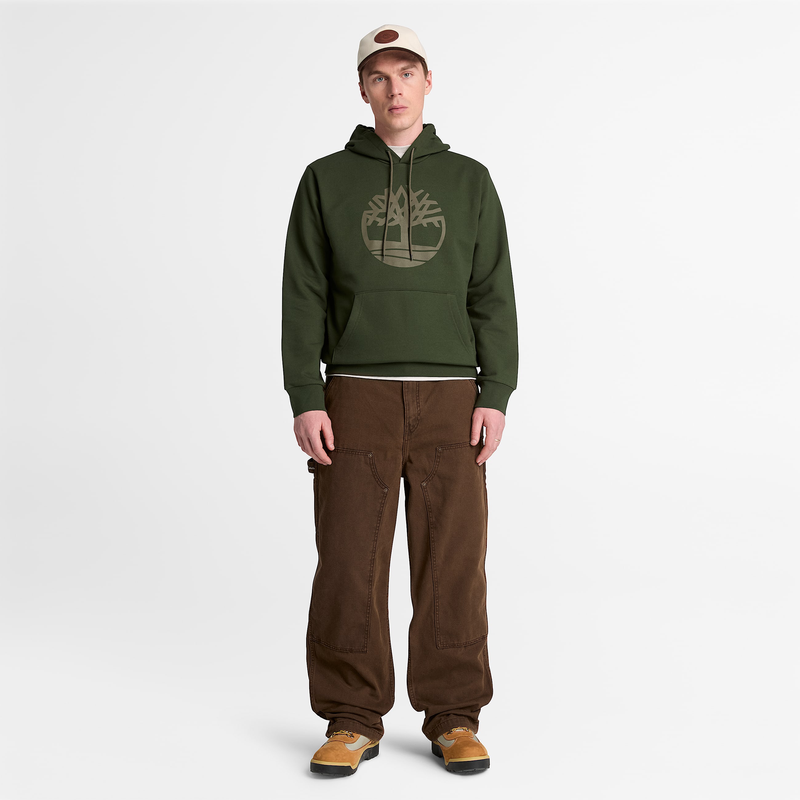 Mens Northwood Tree Logo Hoodie TBL Dark Green ALT2