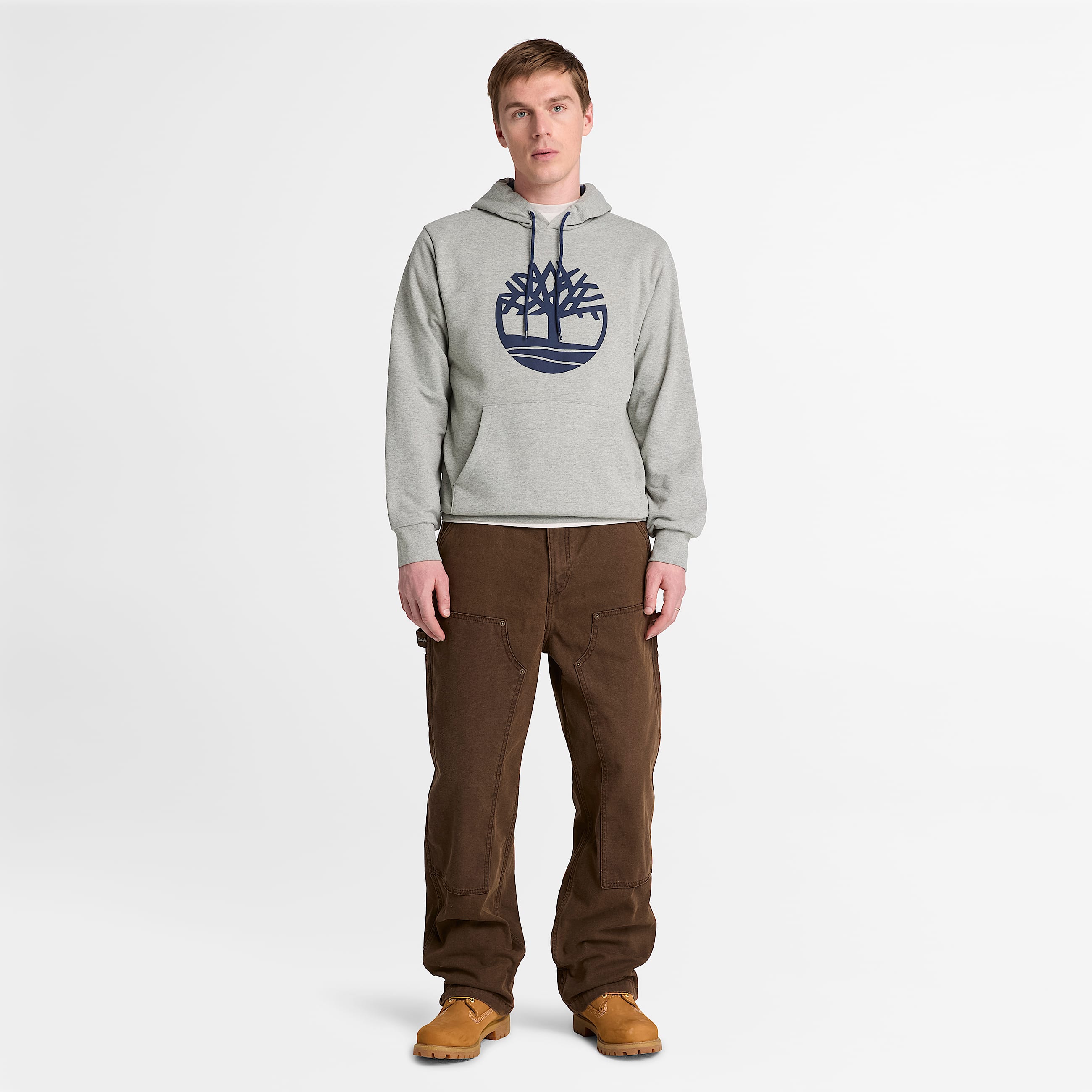 Mens Northwood Tree Logo Hoodie TBL Medium Grey Heather ALT2