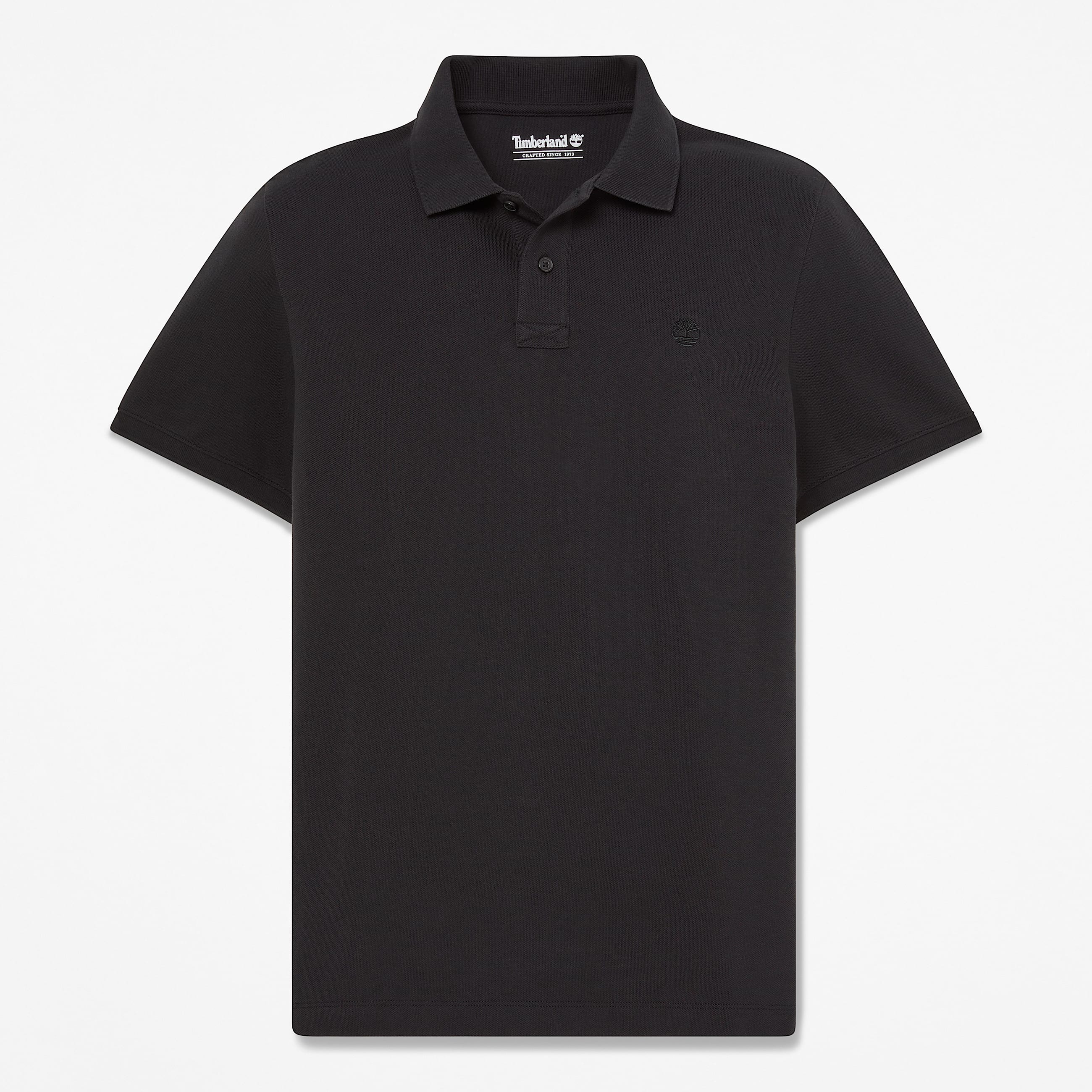 Mens Oyster River Regular ShortSleeve Polo TBL Black HERO