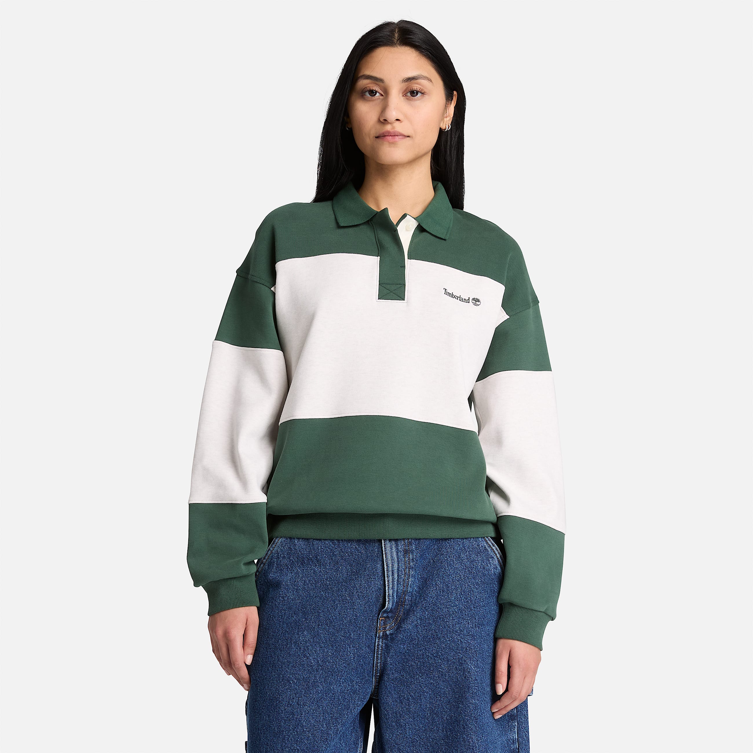 Womens Rugby Polo Sweatshirt TBL SycamoreLight Oatmeal Heather ALT1