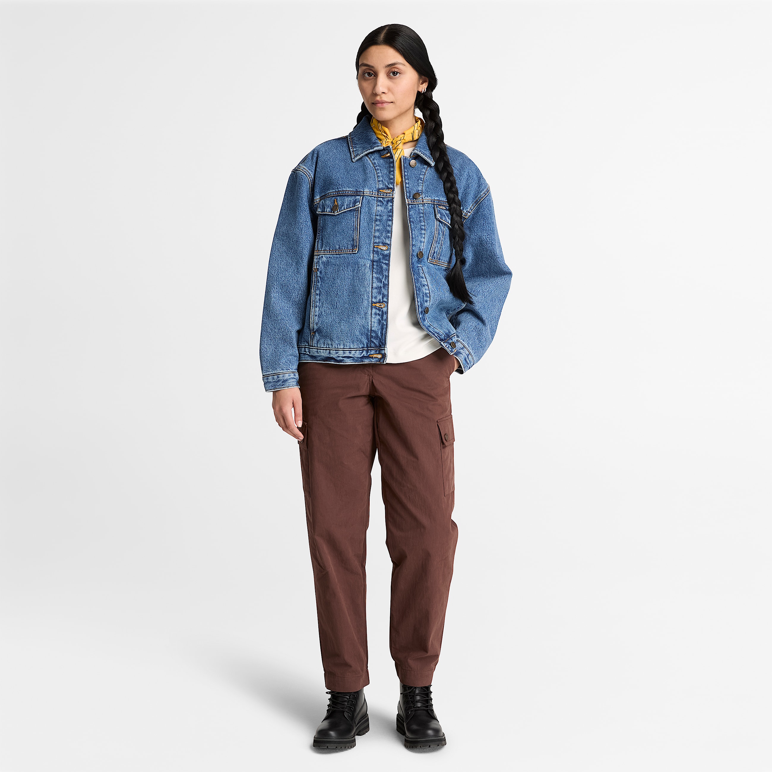 Womens Archive Insulated Denim Jacket TBL Harbour Blue Marble Wash ALT2