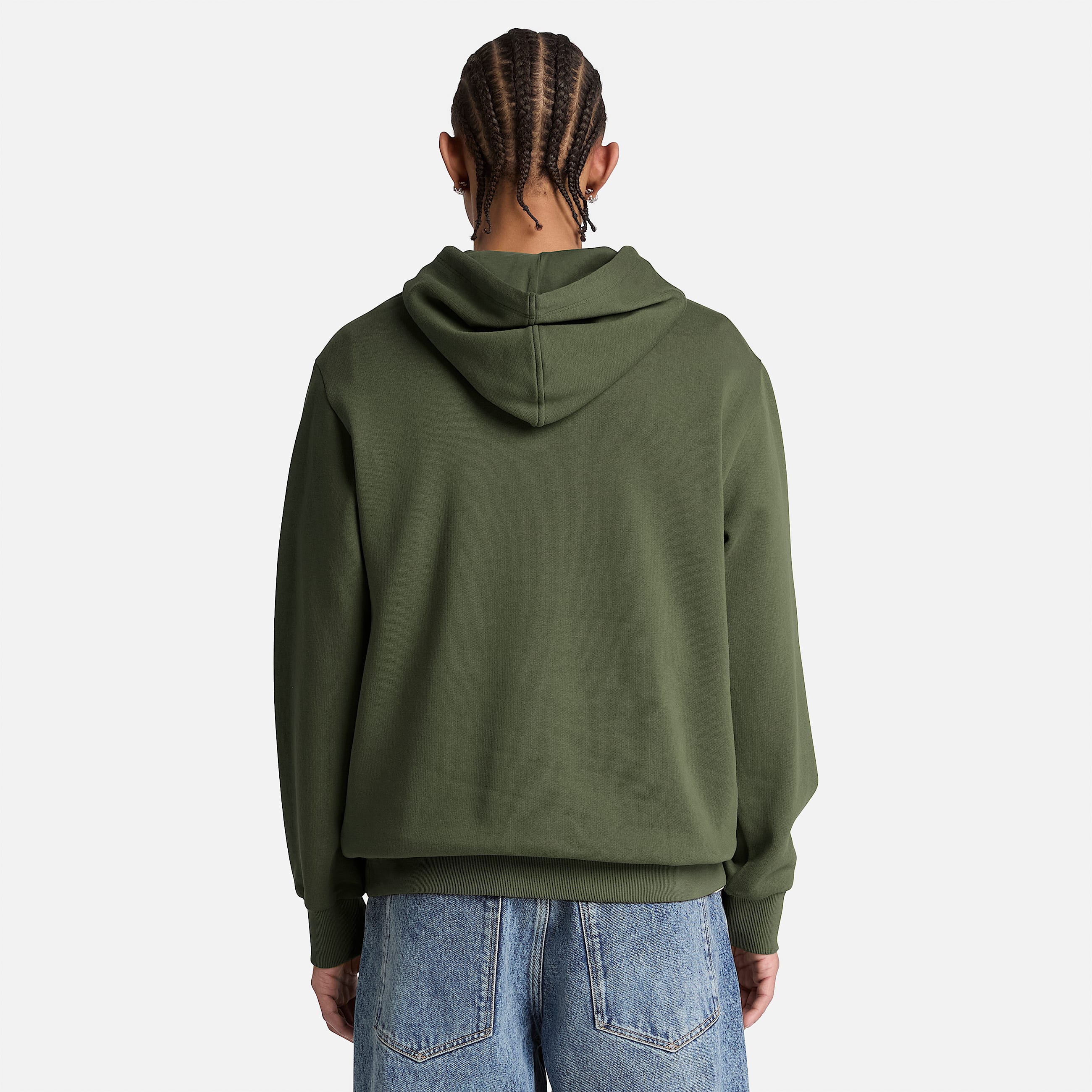 Mens Wareham Tree Logo Patch Hoodie TBL Dark Green ALT8