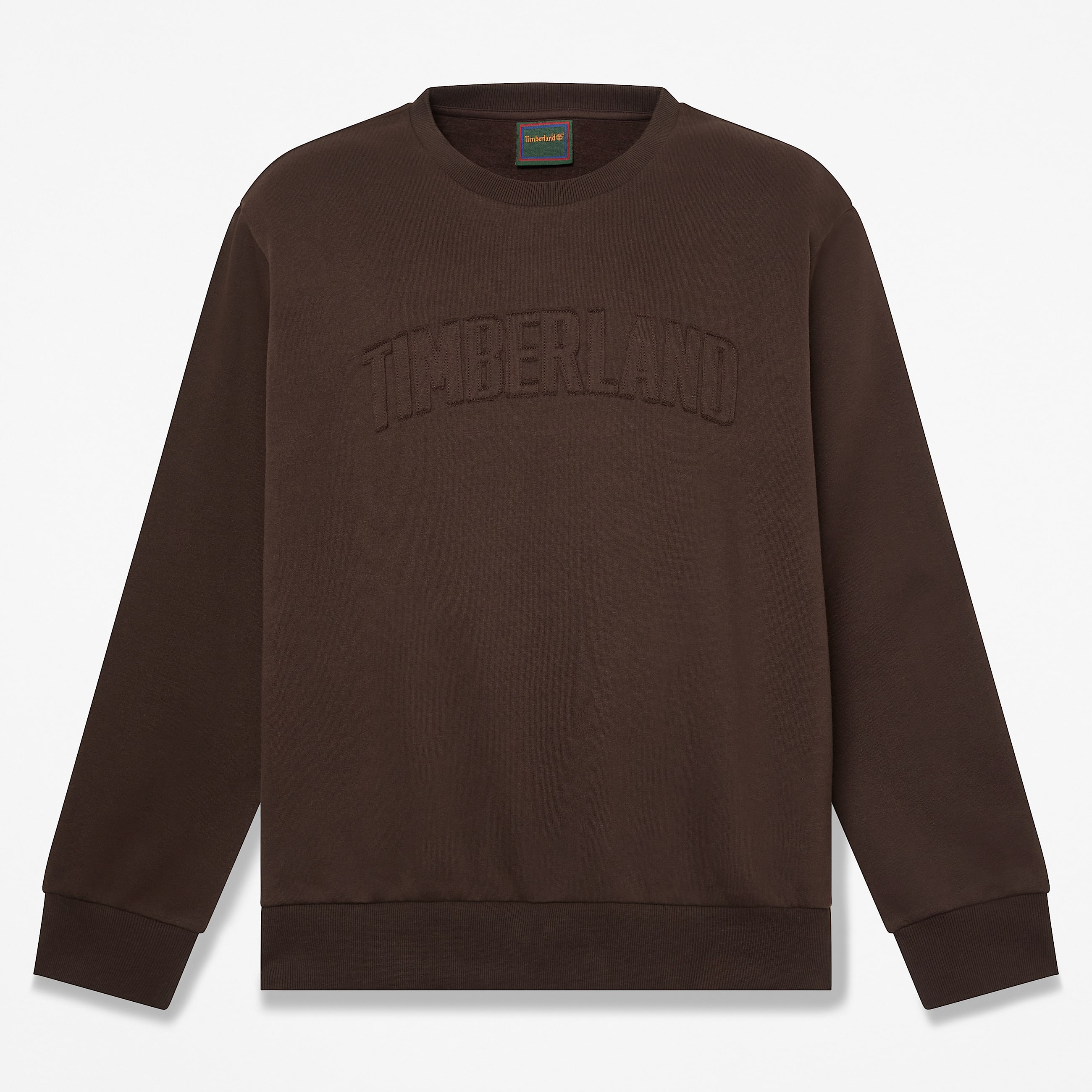Mens Wareham Logo Patch Crew Sweatshirt TBL Dark Brown HERO