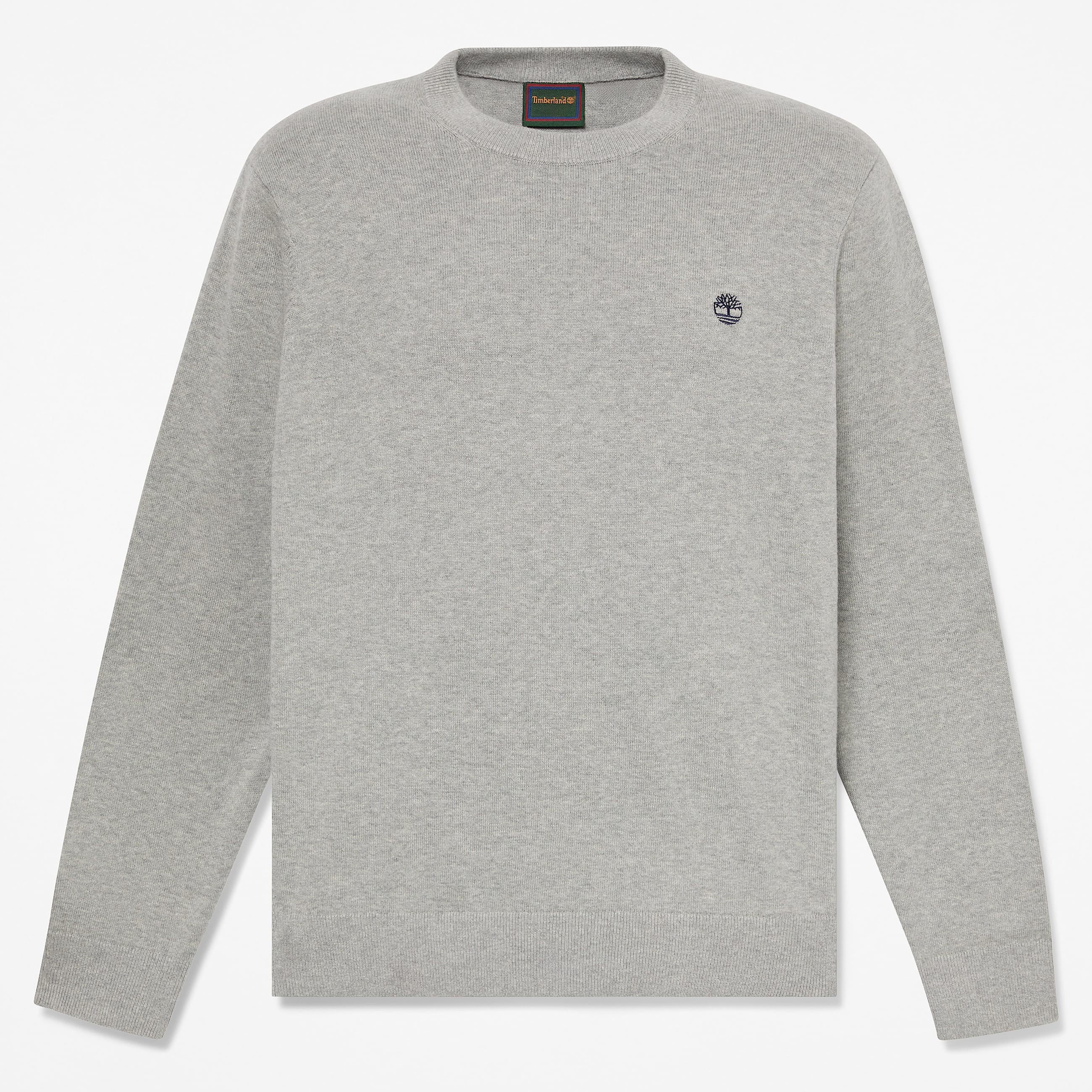 Mens Oyster River Cotton Crewneck Sweater TBL Medium Grey Heather HERO
