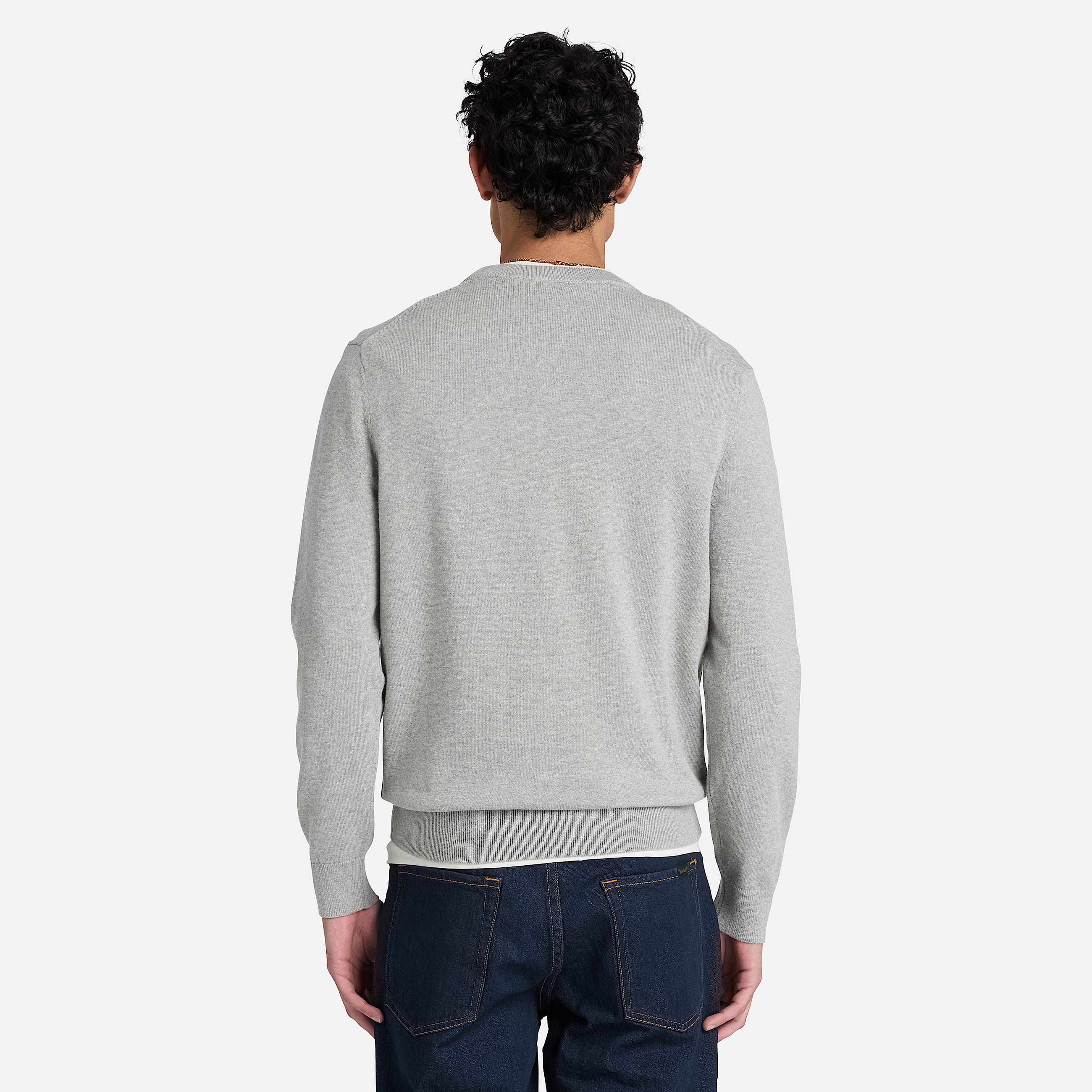 Mens Oyster River Cotton Crewneck Sweater TBL Medium Grey Heather ALT8