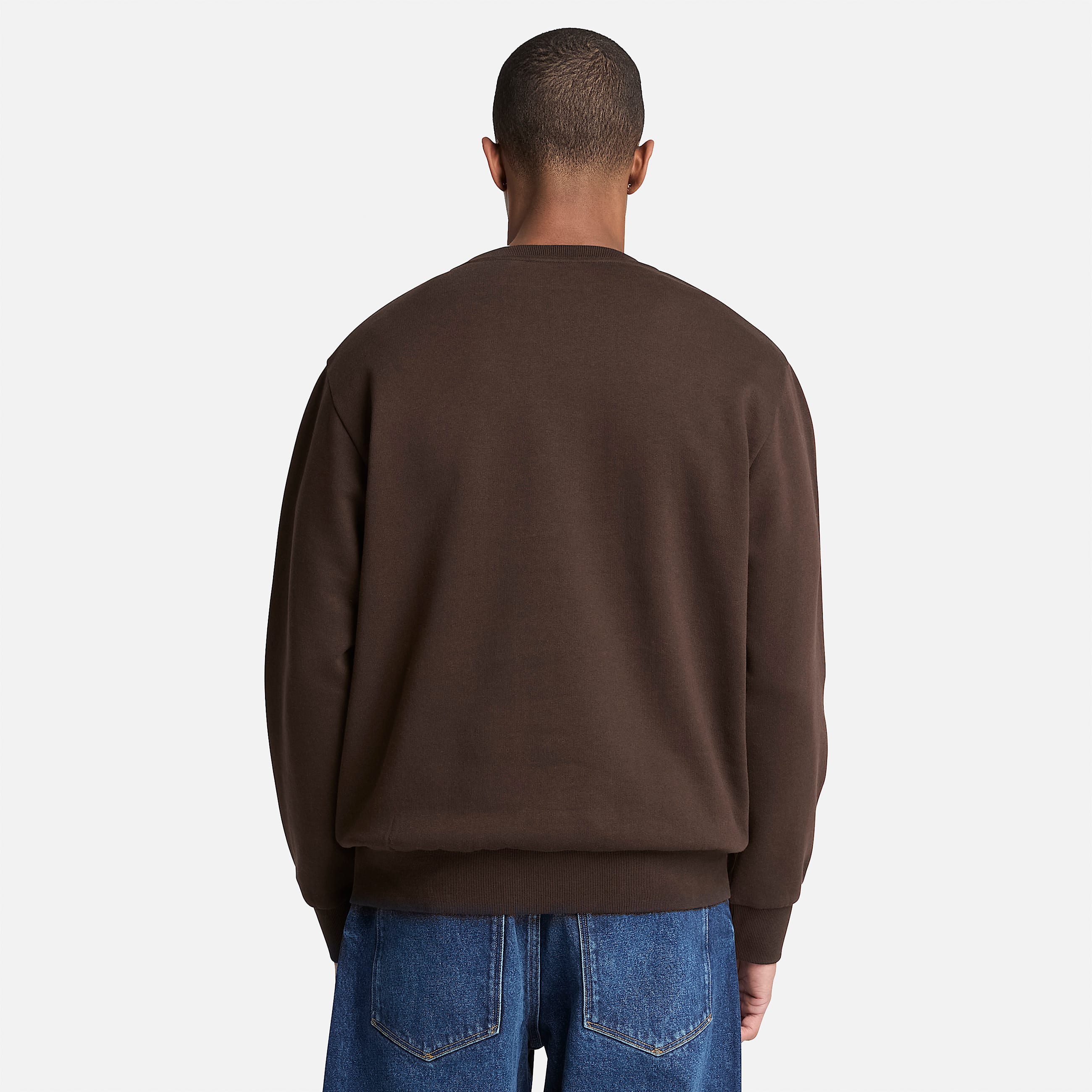 Mens Wareham Logo Patch Crew Sweatshirt TBL Dark Brown ALT8