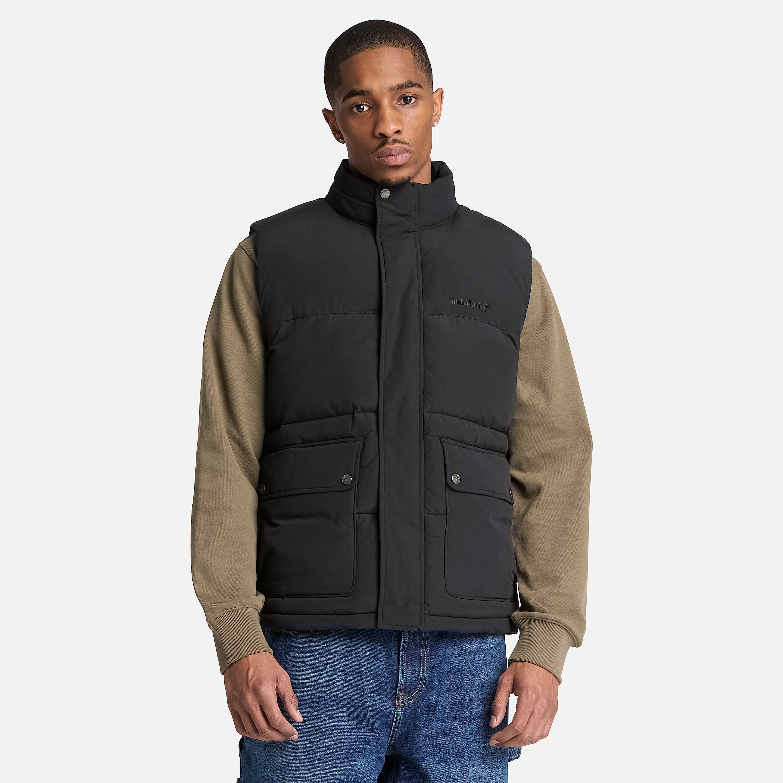 Mens South Twin Water Repellent Puffer Vest TBL Black ALT1