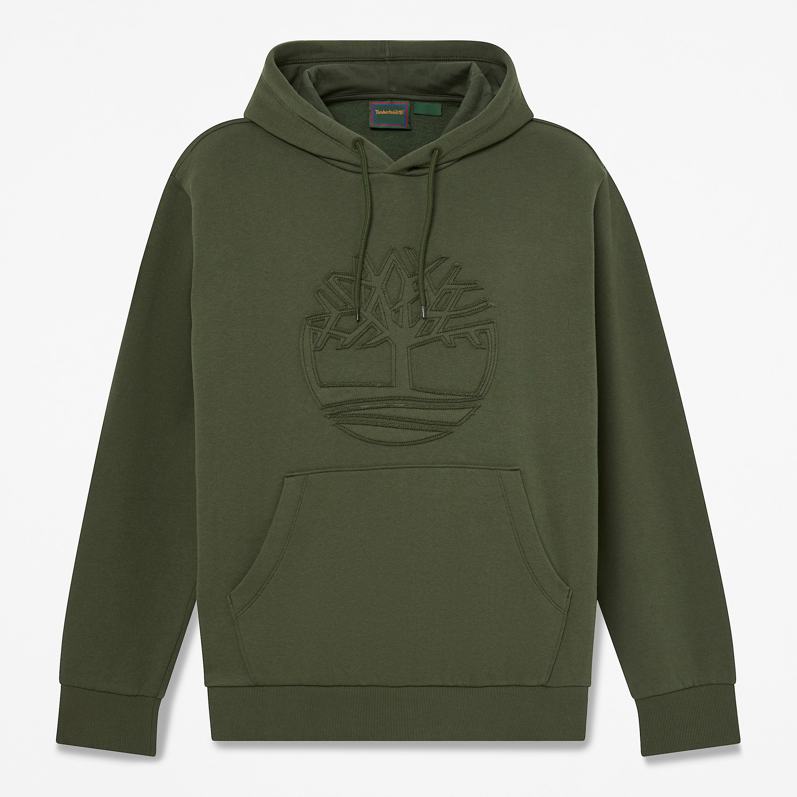 Mens Wareham Tree Logo Patch Hoodie TBL Dark Green HERO