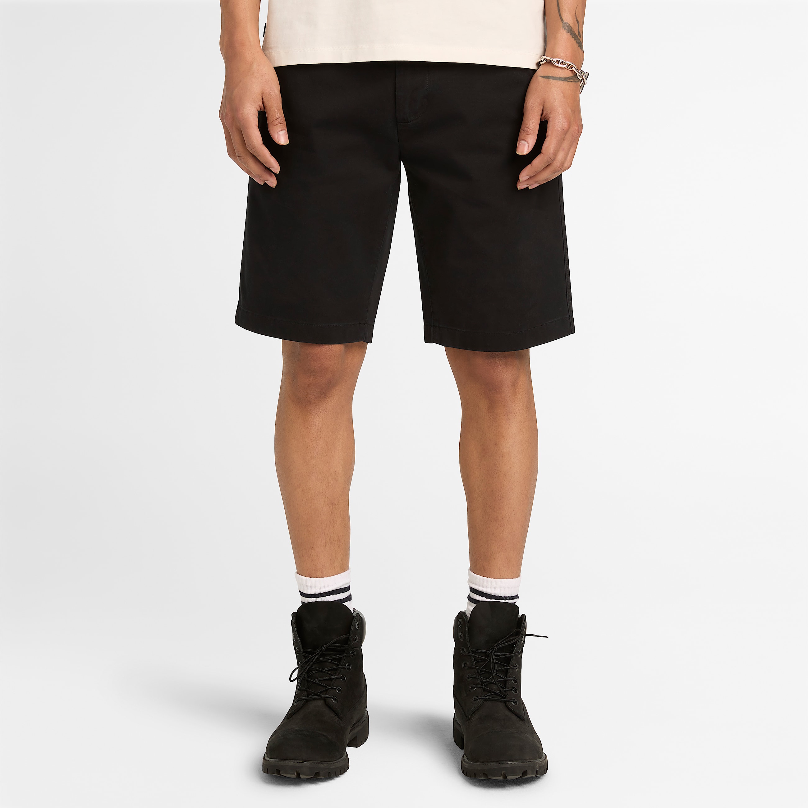 Short chino Topsfield en serg pour hommes TBL Noir ALT1