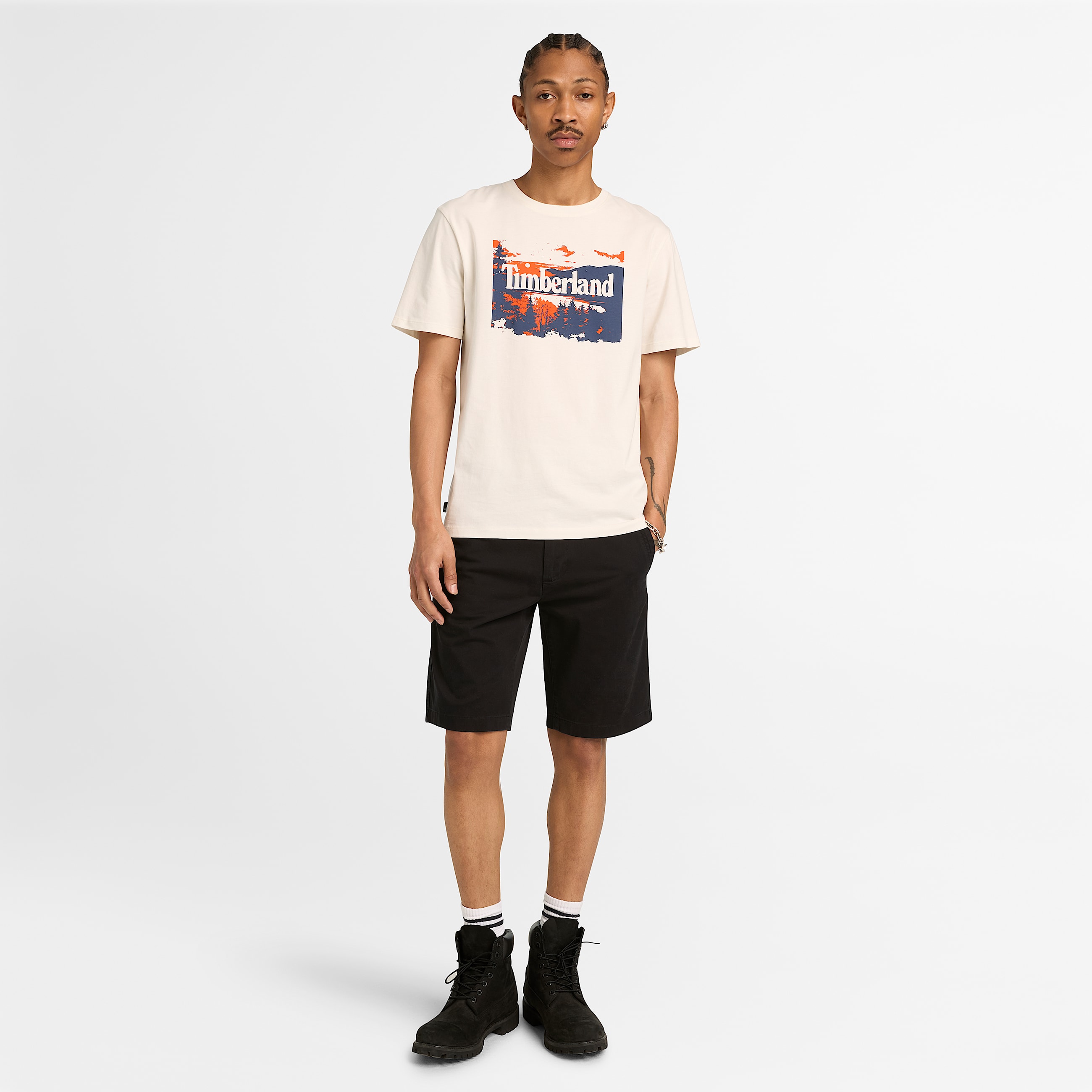 Short chino Topsfield en serg pour hommes TBL Noir ALT2