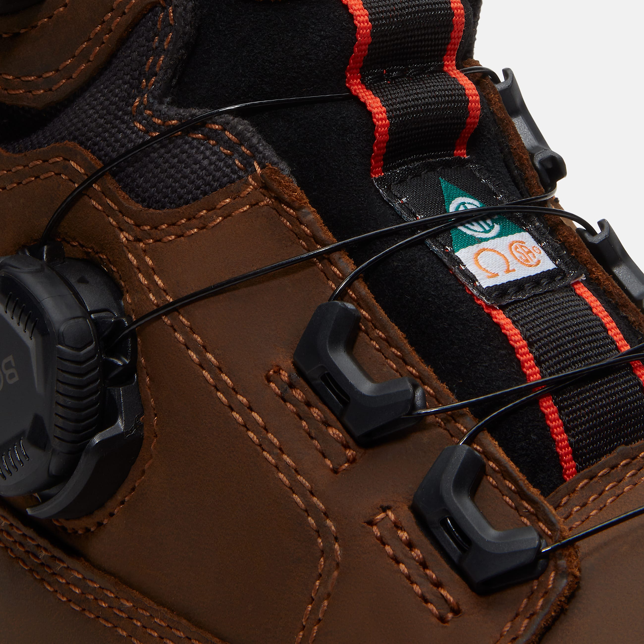 Mens Timberland PRO Boondock Ultralight CSA 6 CompositeToe Work Boot with BOA Fit System TBL Medium Brown FullGrainOrange ALT7