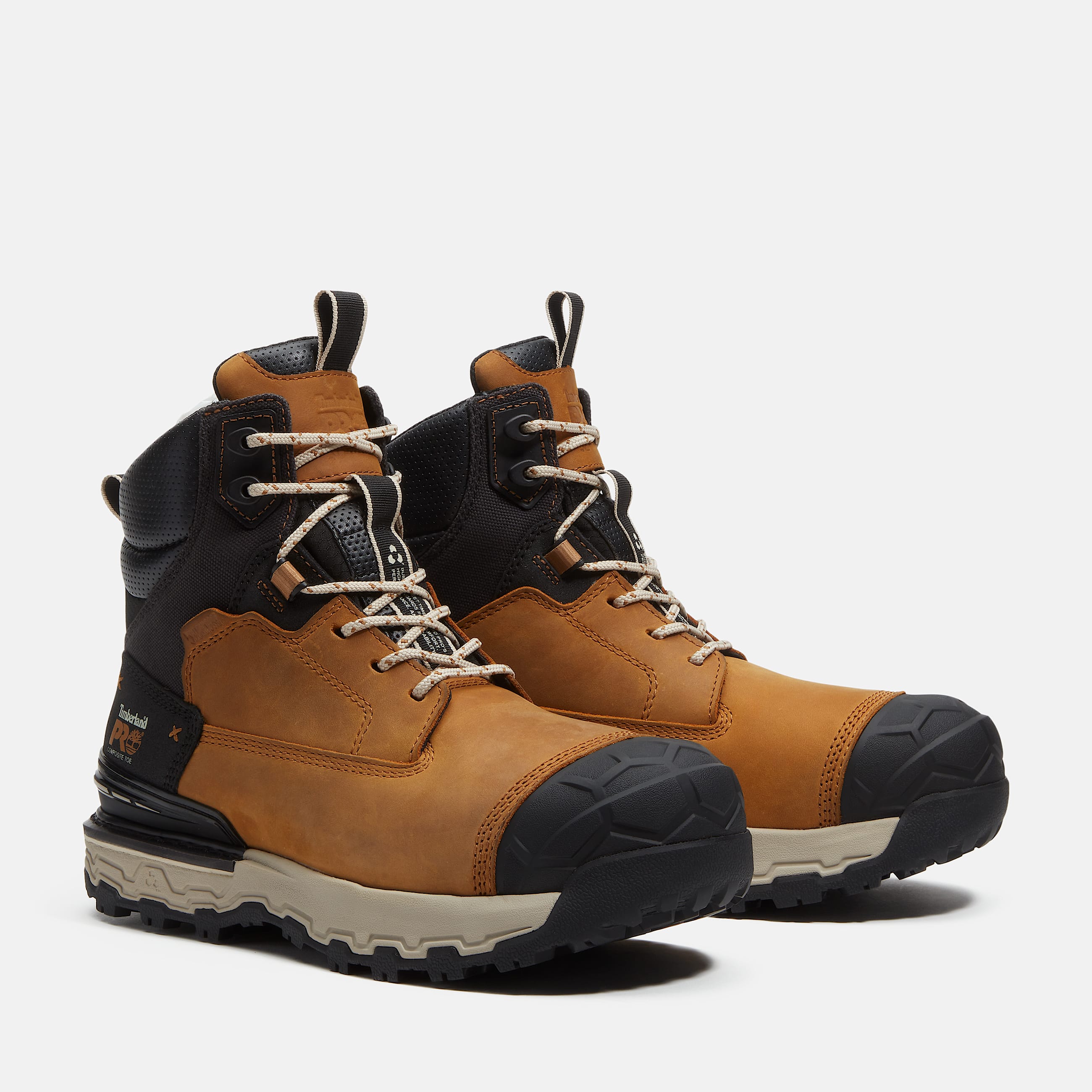 Mens Boondock Ultralight 6 CompositeToe Waterproof Work Boot TBL Wheat FullGrainBlack ALT4