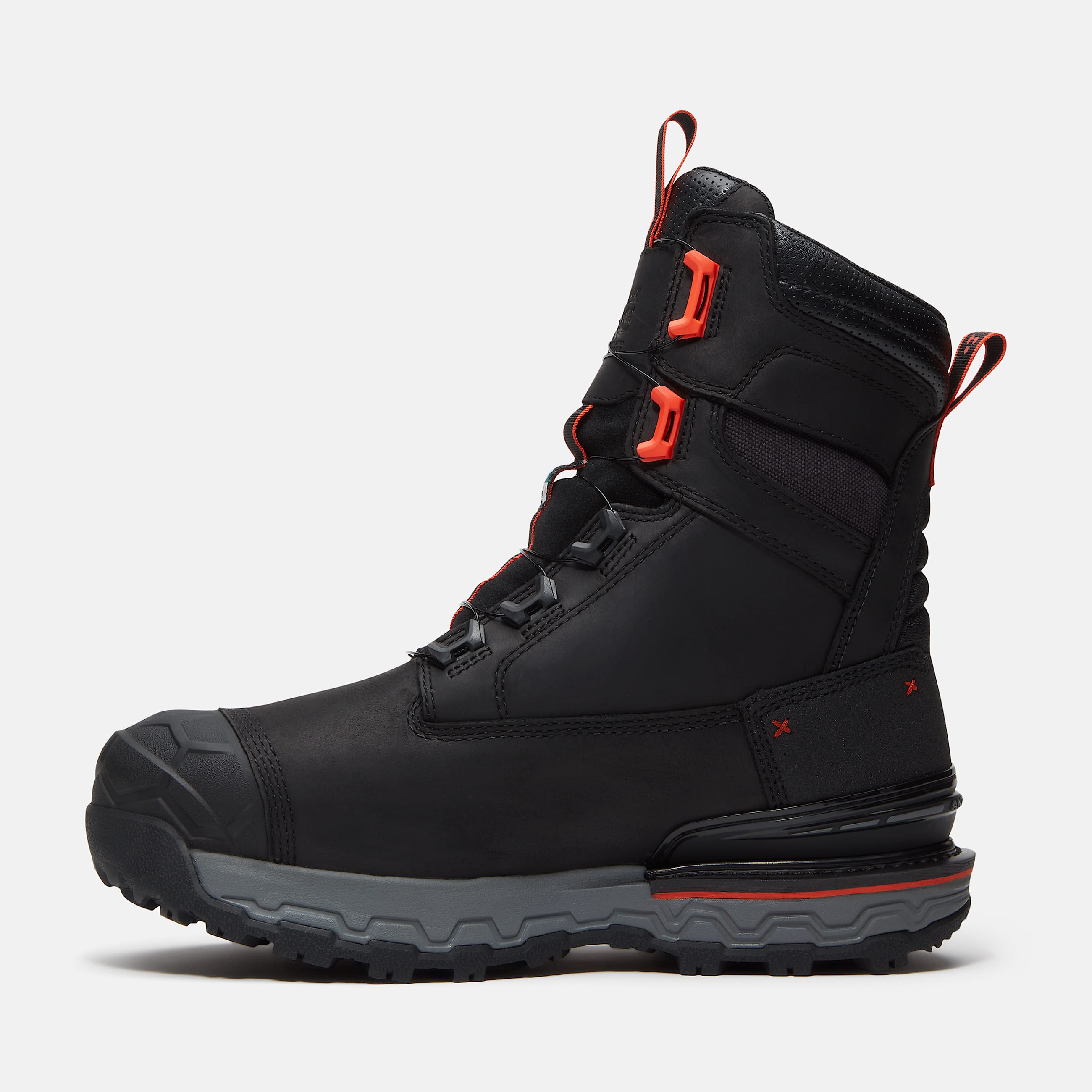 Mens Timberland PRO Boondock Ultralight CSA 8 CompositeToe Work Boot with BOA Fit System TBL Black FullGrainOrange ALT6
