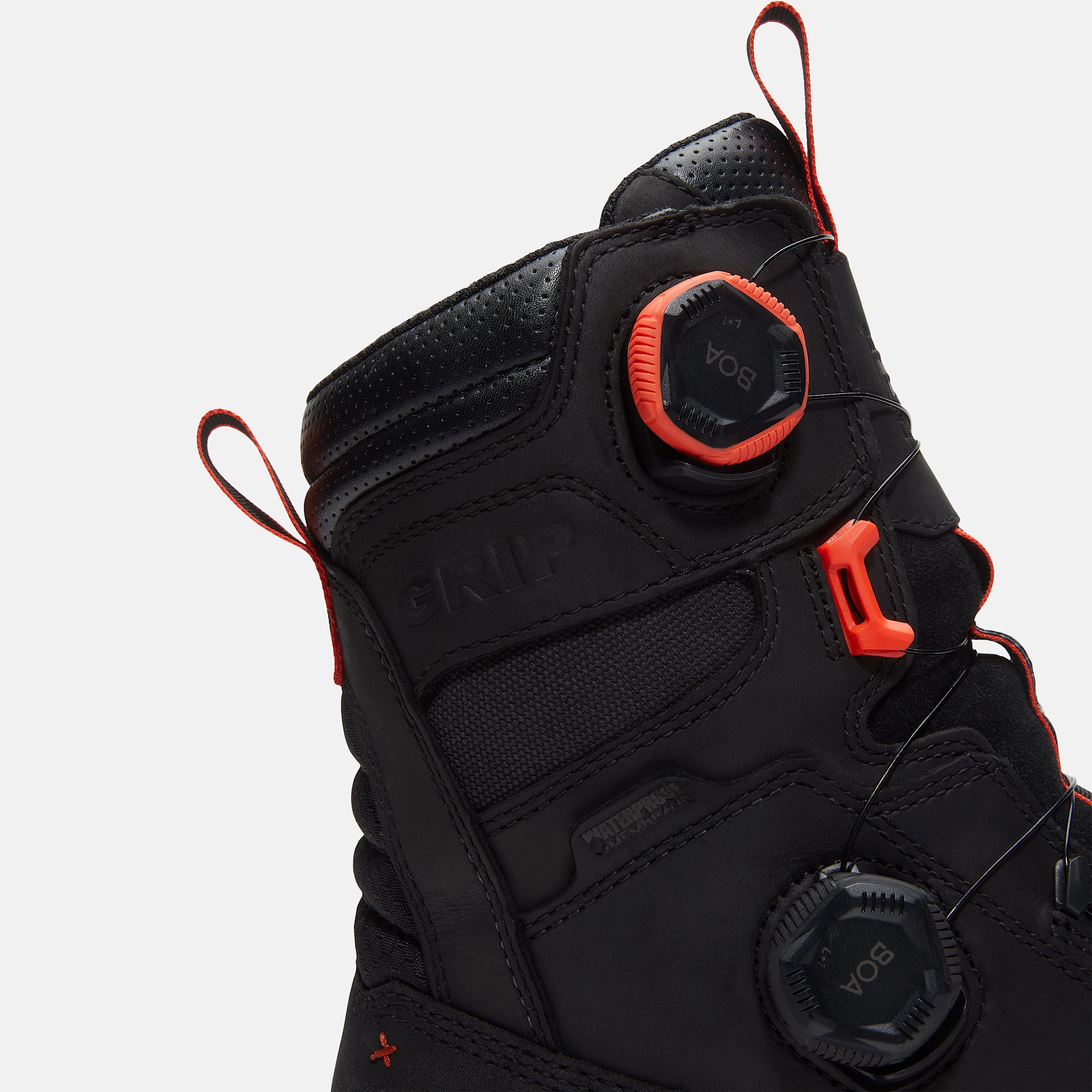Mens Timberland PRO Boondock Ultralight CSA 8 CompositeToe Work Boot with BOA Fit System TBL Black FullGrainOrange ALT8