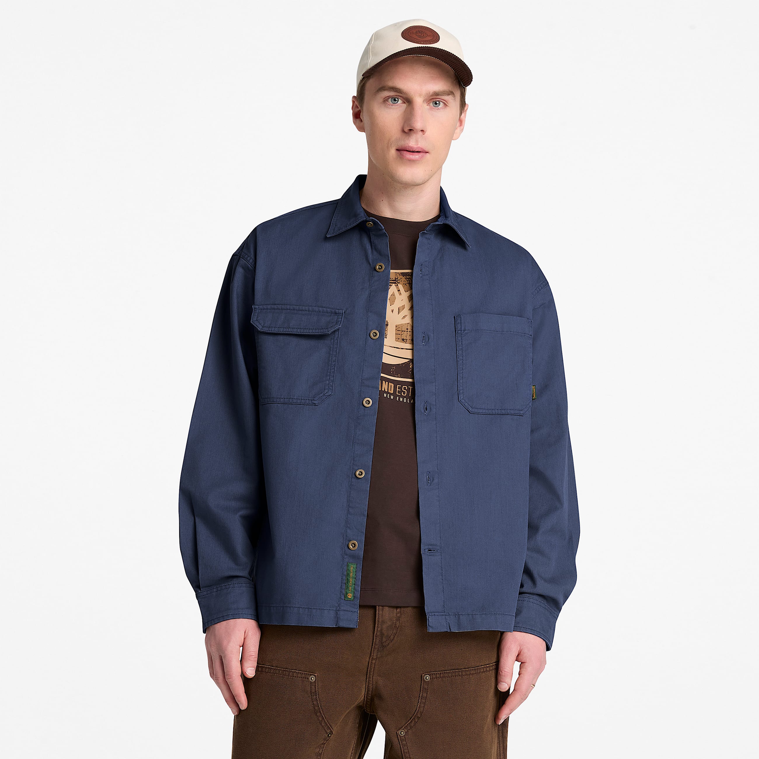 Mens Twill Overshirt TBL Mood Indigo ALT1