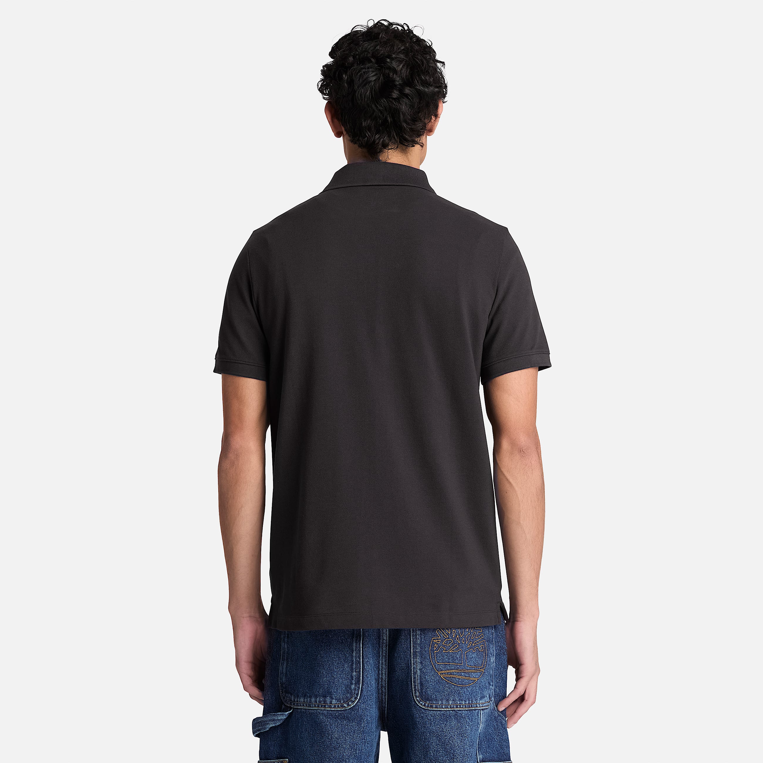 Mens Oyster River Regular ShortSleeve Polo TBL Black ALT8
