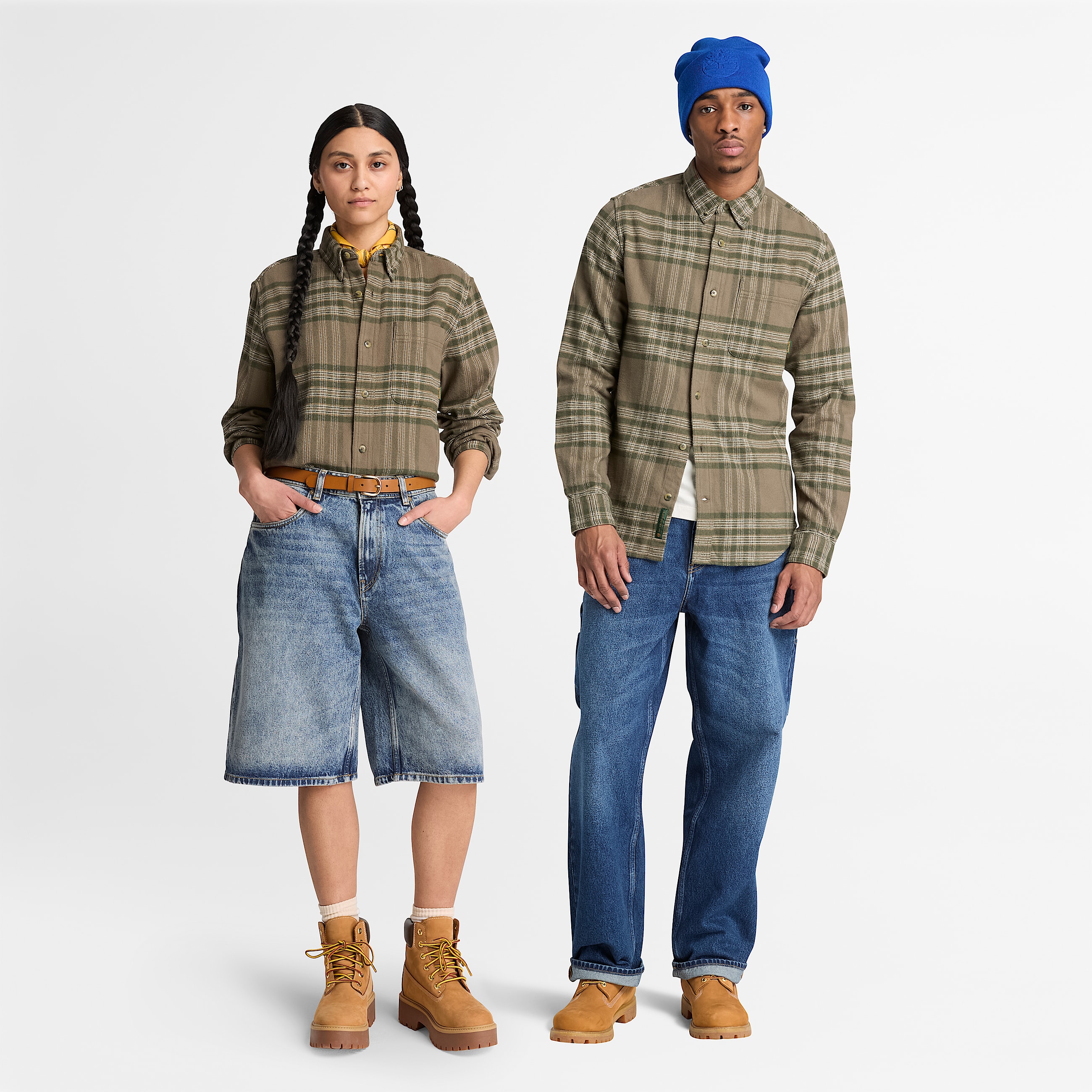 Indigo Check Regular Shirt TBL Dark Olive ALT1