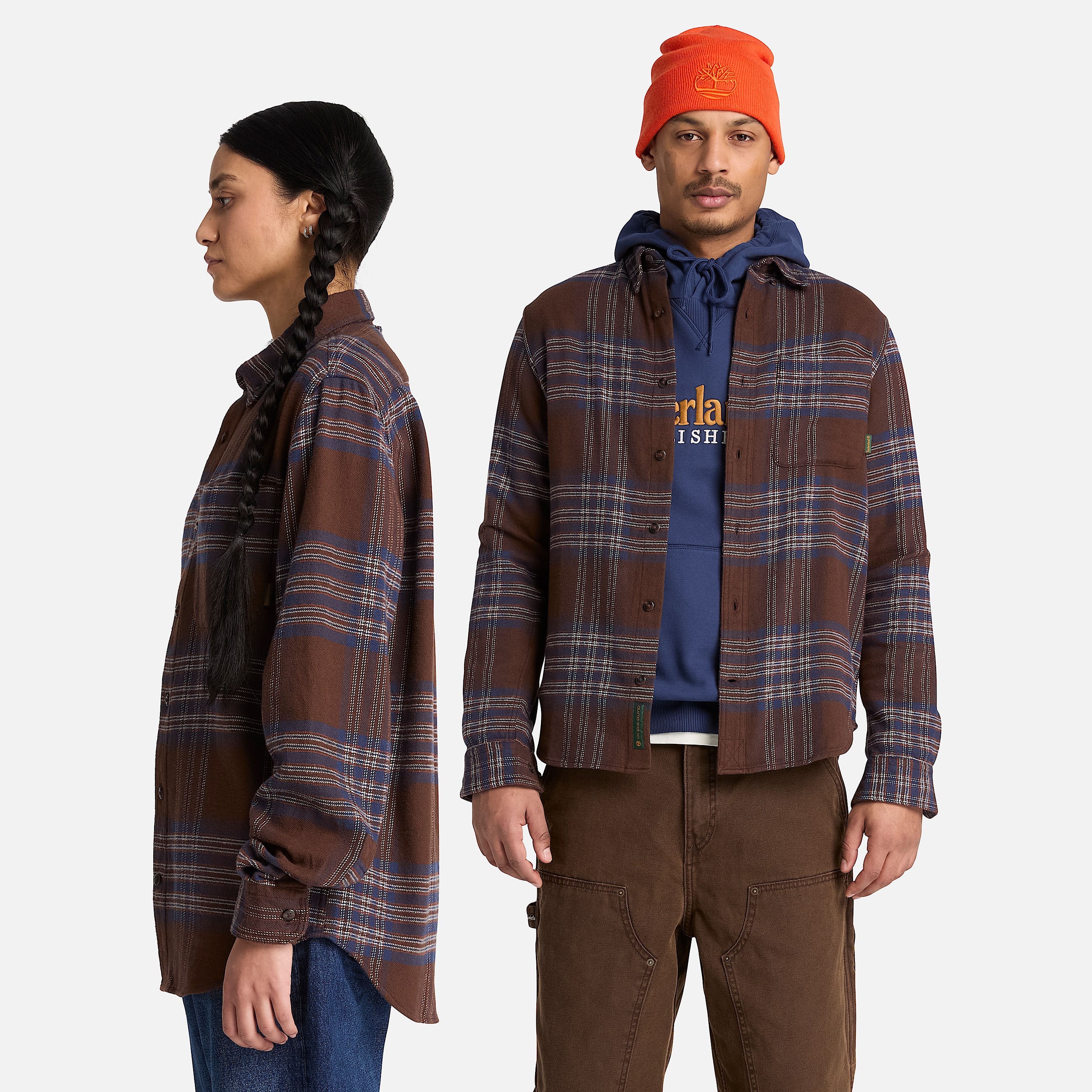 Indigo Check Regular Shirt TBL Chicory Coffee Brown ALT2
