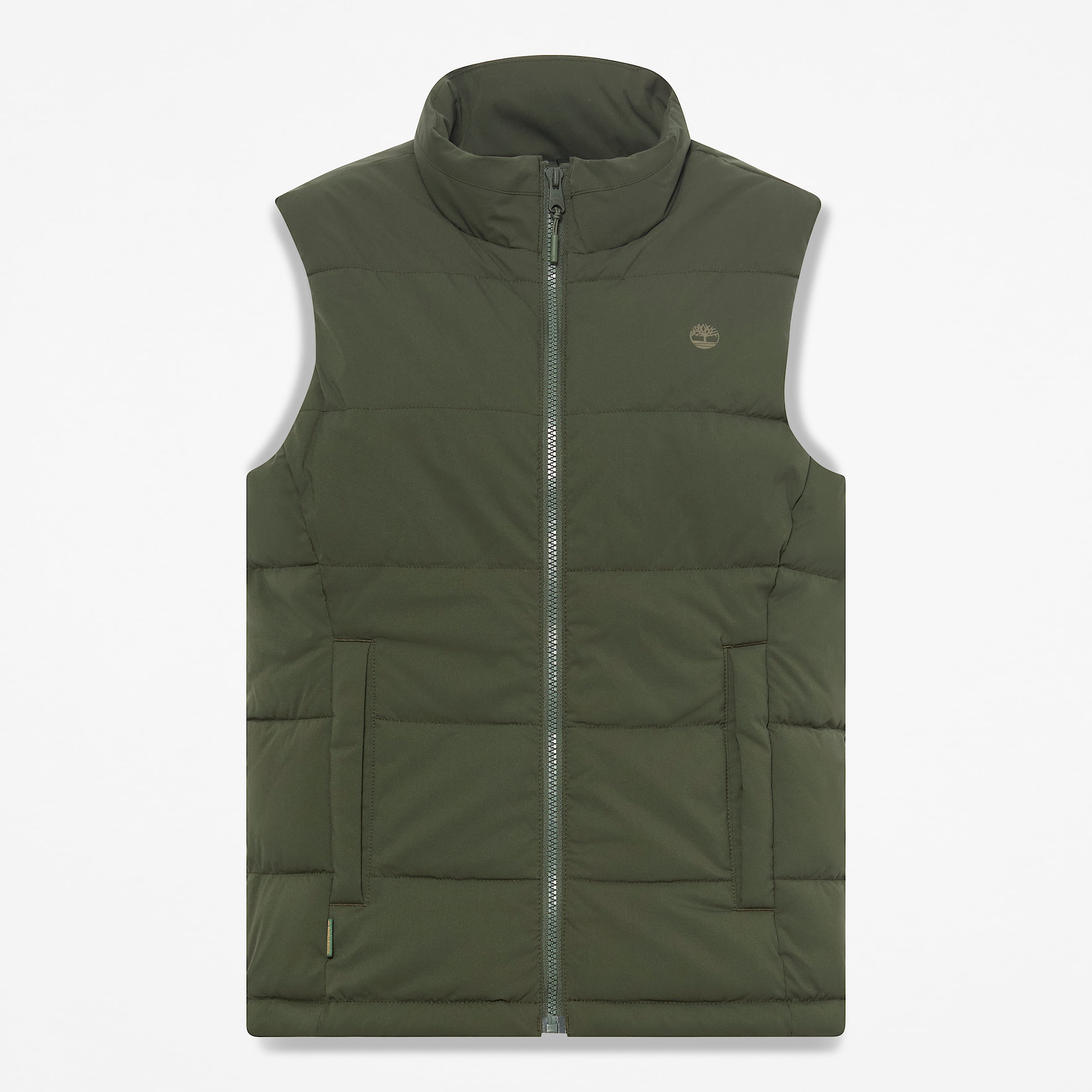 Womens Water Repellent Puffer Vest TBL Dark Green HERO