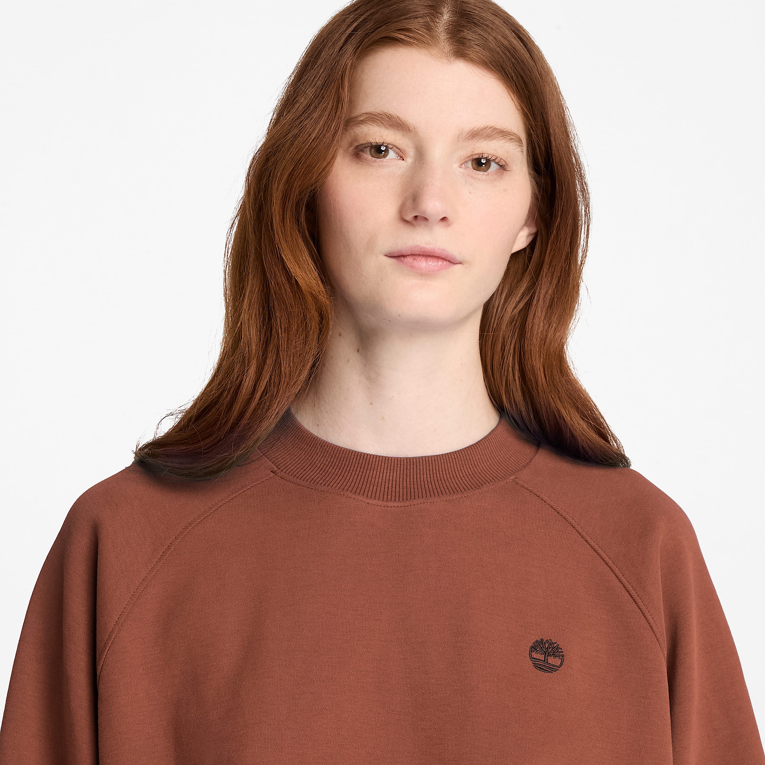 Womens Crafted Crew Sweatshirt TBL Brown ALT3