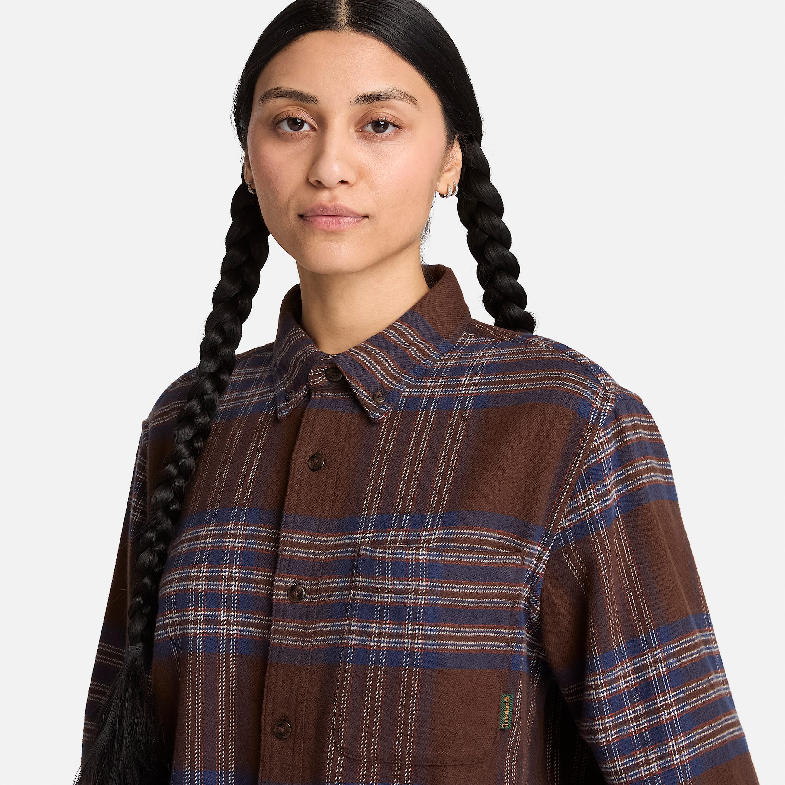 Indigo Check Regular Shirt TBL Chicory Coffee Brown ALT4