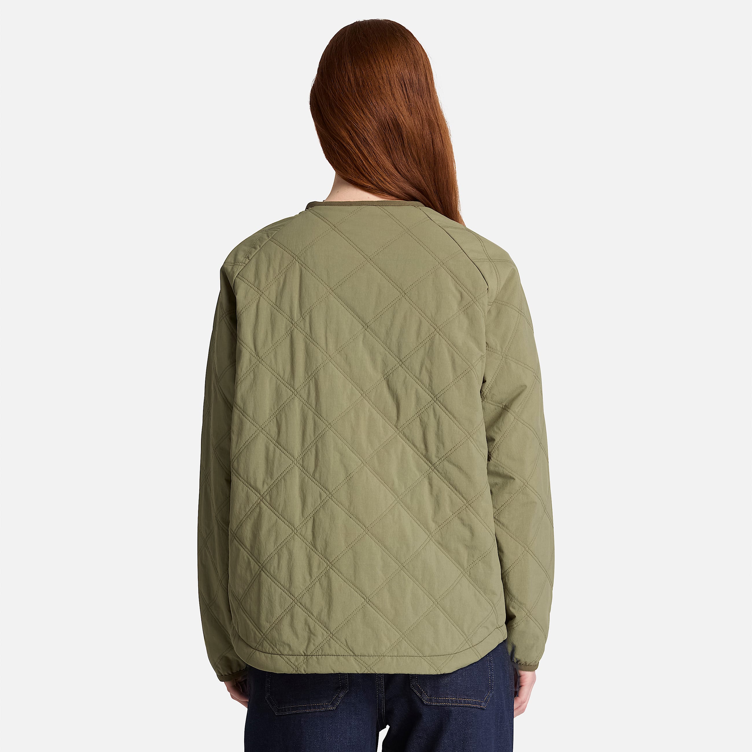 Womens Water Repellent Quilted Jacket TBL Deep Lichen Green ALT8